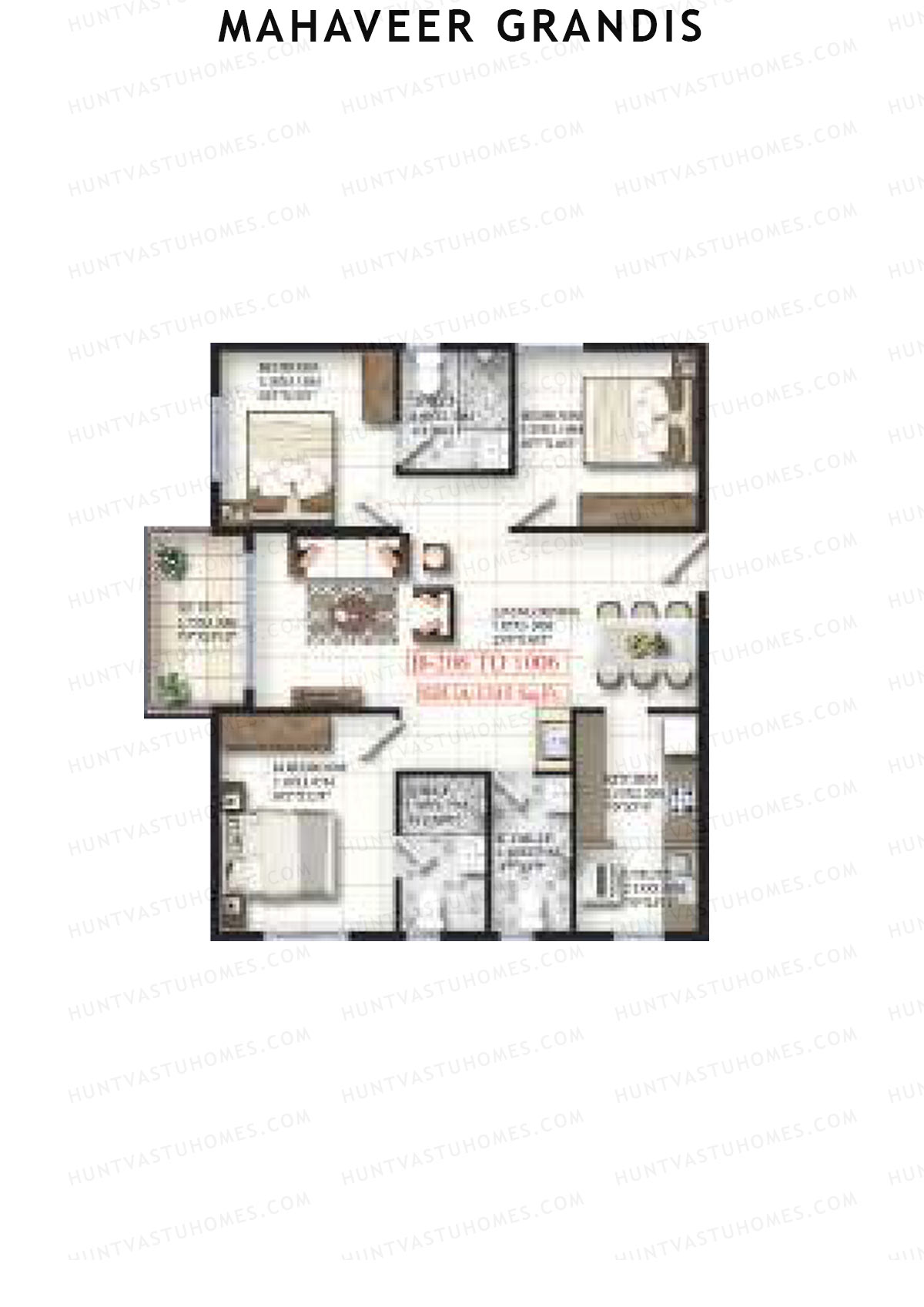 Mahaveer Grandis Tower B Unit 6 Floor Plan