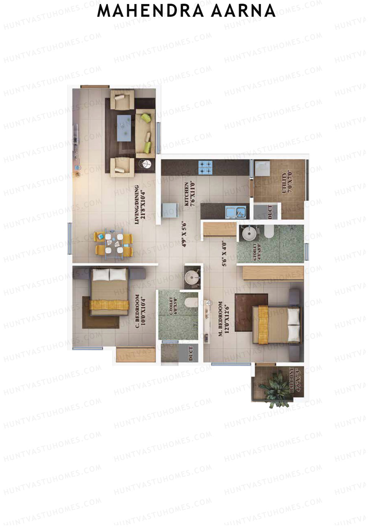 Mahendra Aarna Tower 1 Unit 8 (Type 11) Floor Plan