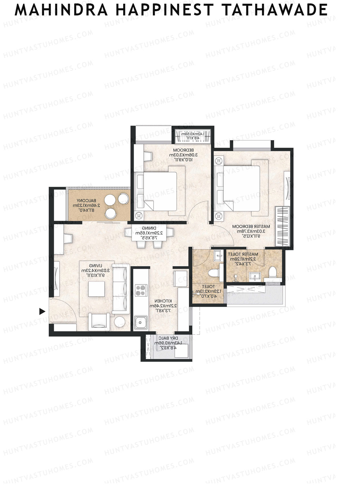 Mahindra Happinest Tathawade Tower D Unit 1 Floor Plan