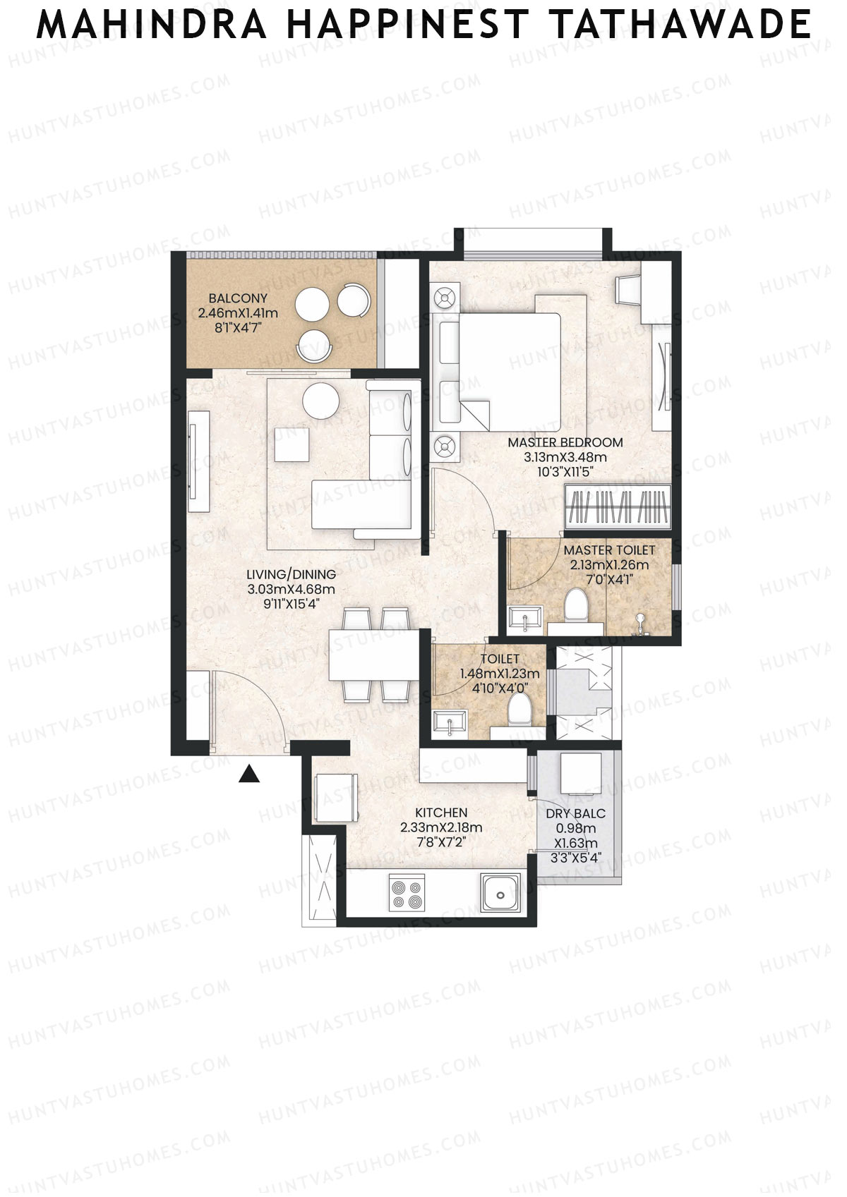Mahindra Happinest Tathawade Tower F Unit 7 Floor Plan