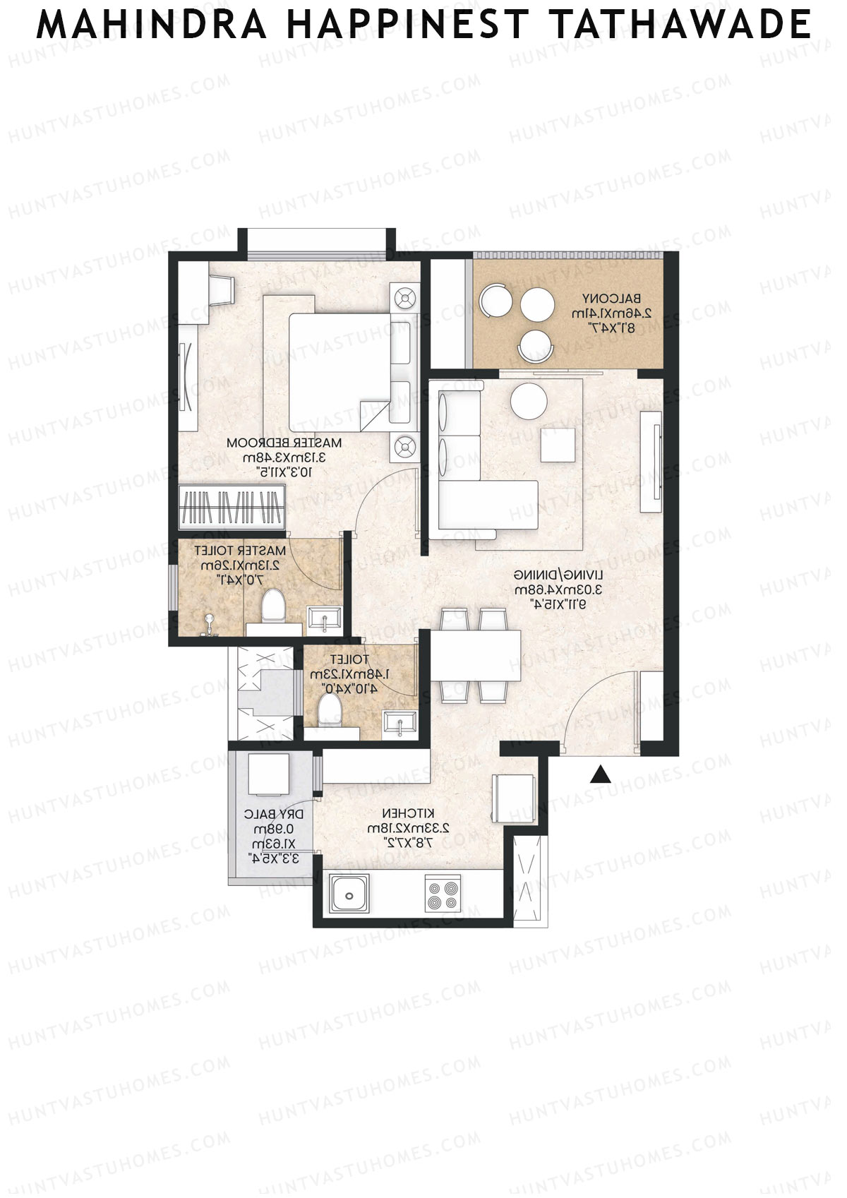 Mahindra Happinest Tathawade Tower F Unit 8 Floor Plan