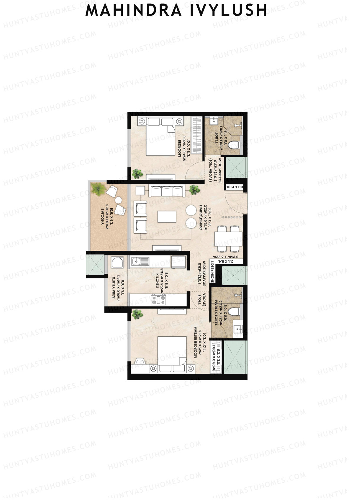 Mahindra IvyLush Tower A Unit 1 Floor Plan