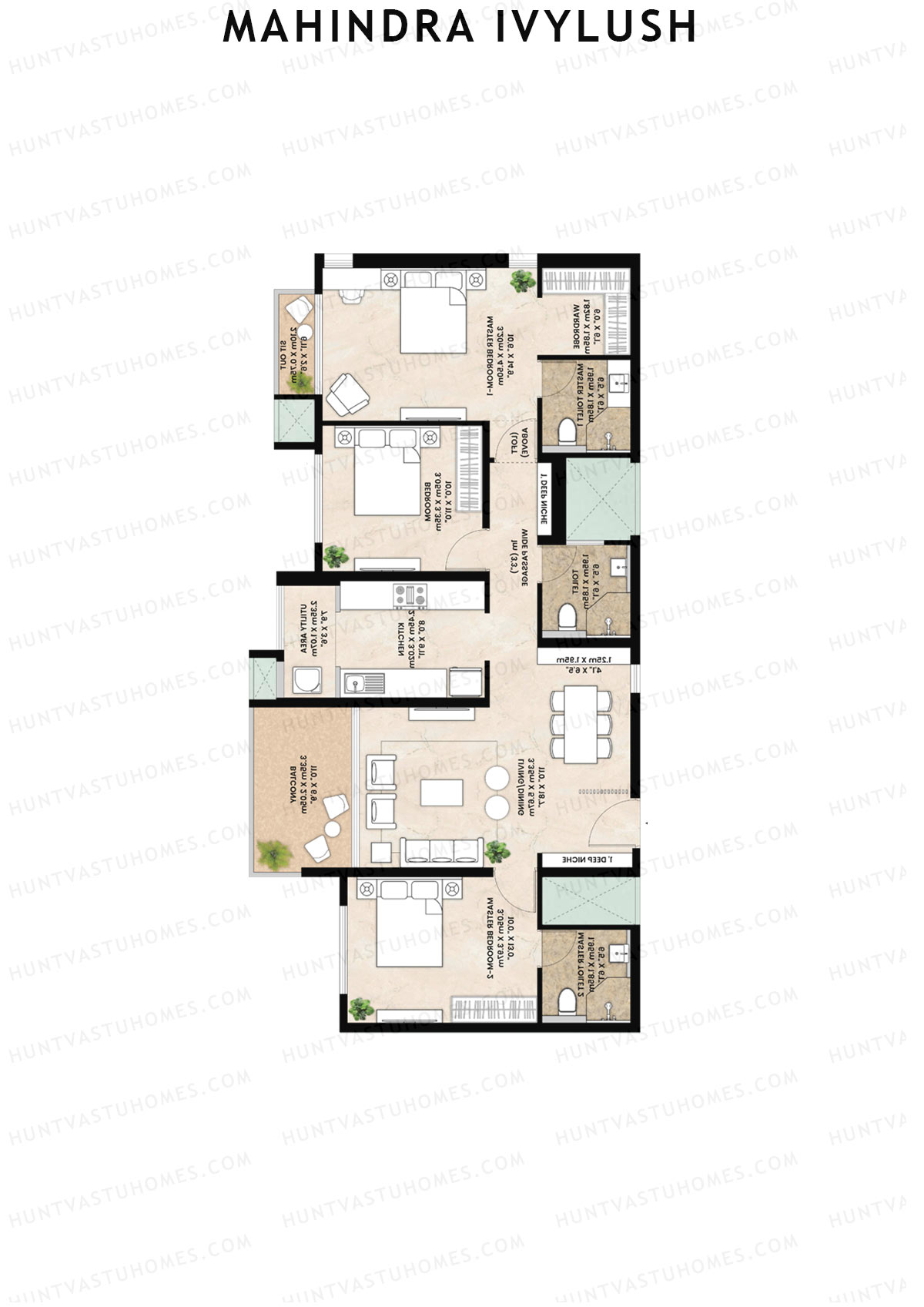 Mahindra IvyLush Tower A Unit 2 Floor Plan