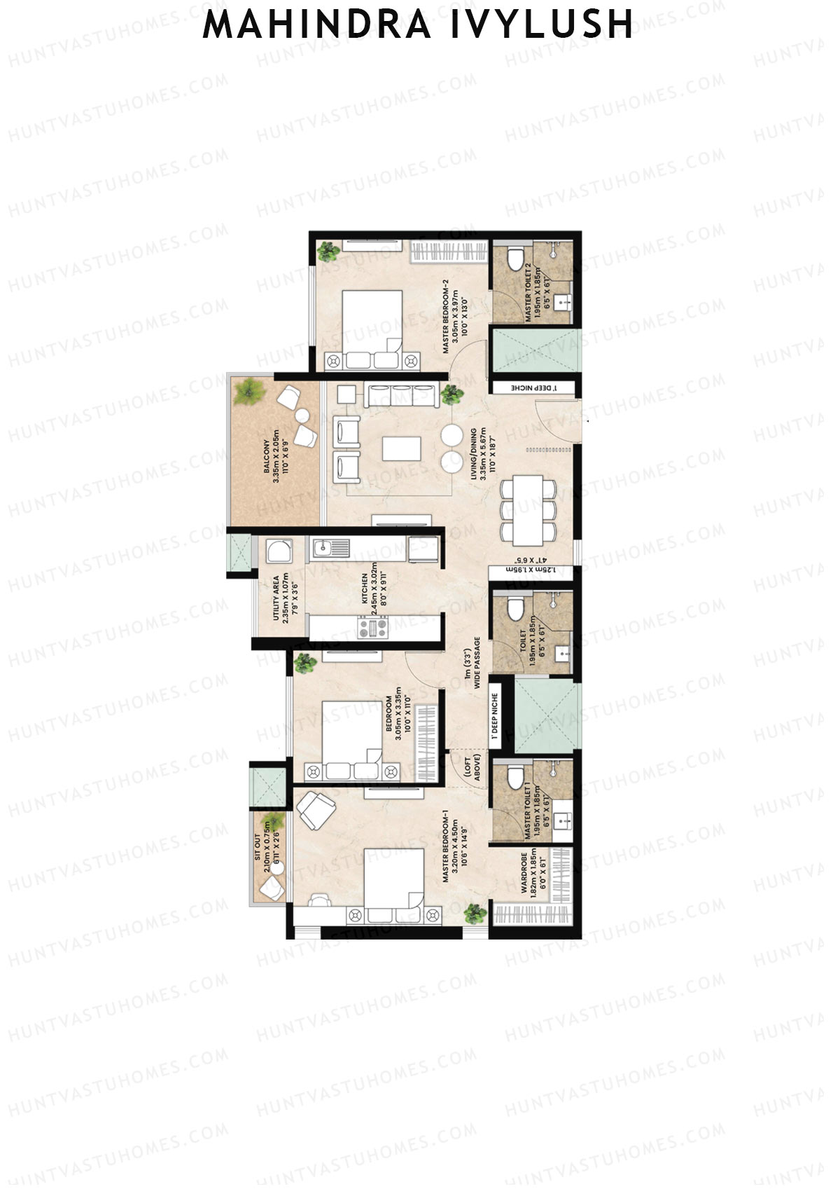Mahindra IvyLush Tower A Unit 7 Floor Plan