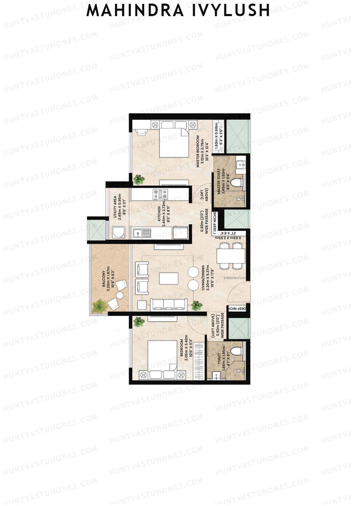 Mahindra IvyLush Tower A Unit 8 Floor Plan