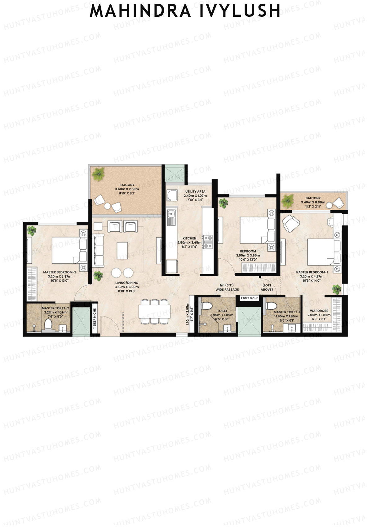 Mahindra IvyLush Tower B Unit 1 Floor Plan