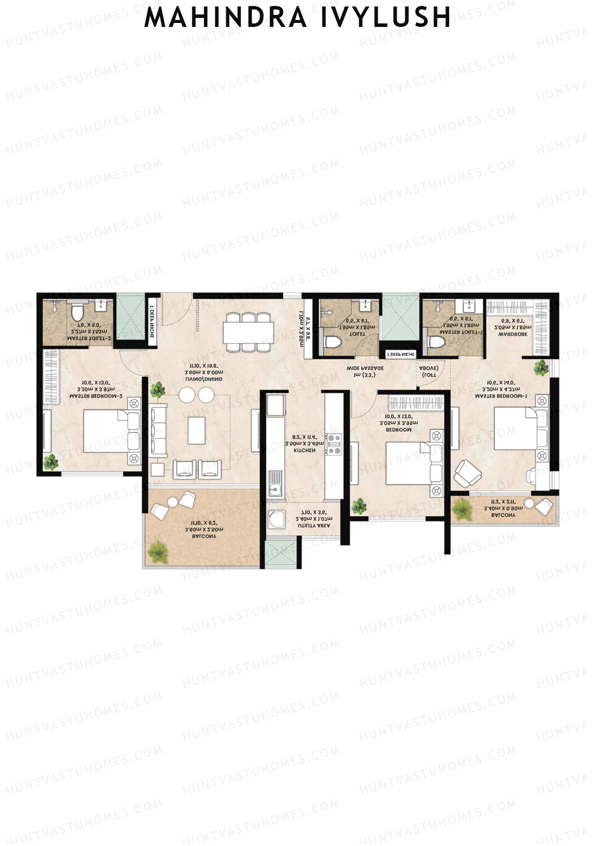 Mahindra IvyLush Tower B Unit 2 Floor Plan