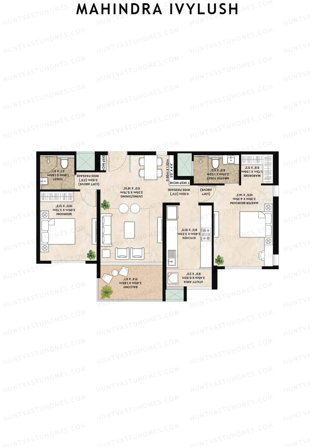 Mahindra IvyLush Tower B Unit 3 Floor Plan