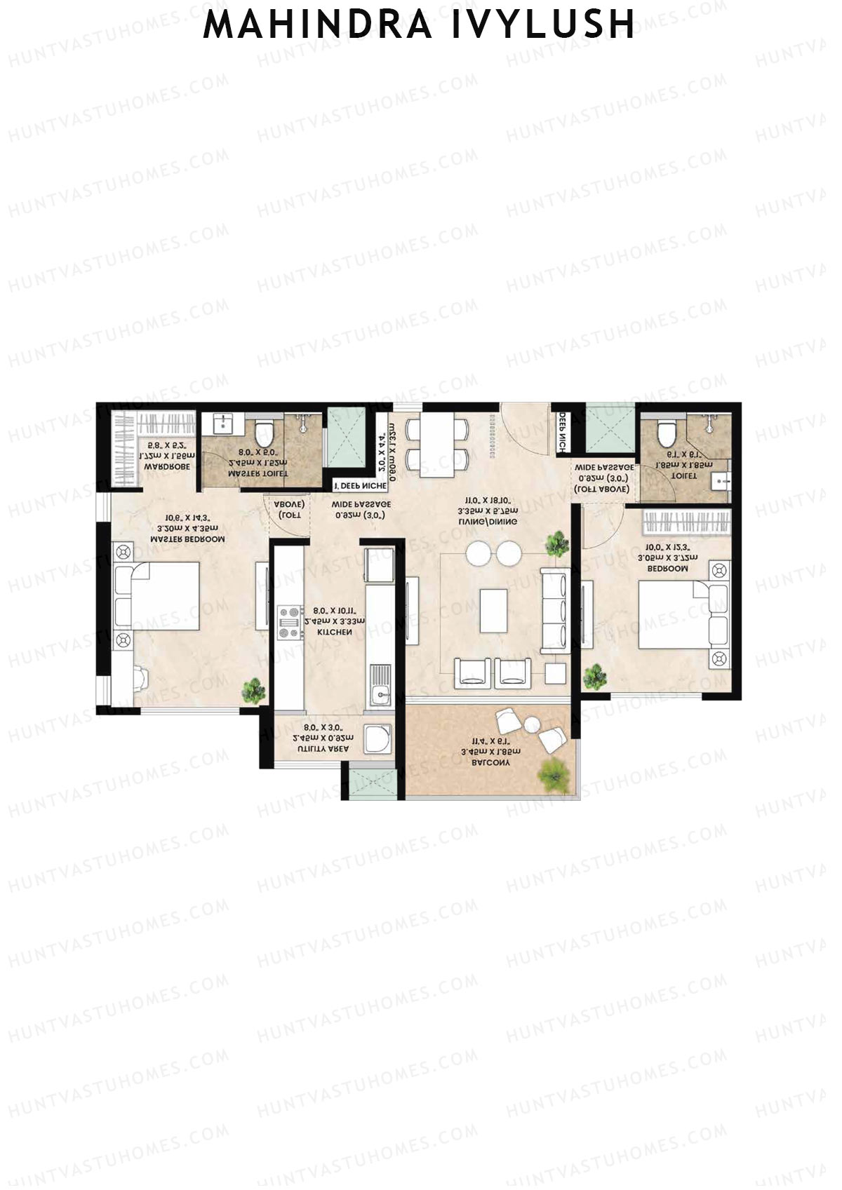 Mahindra IvyLush Tower B Unit 4 Floor Plan