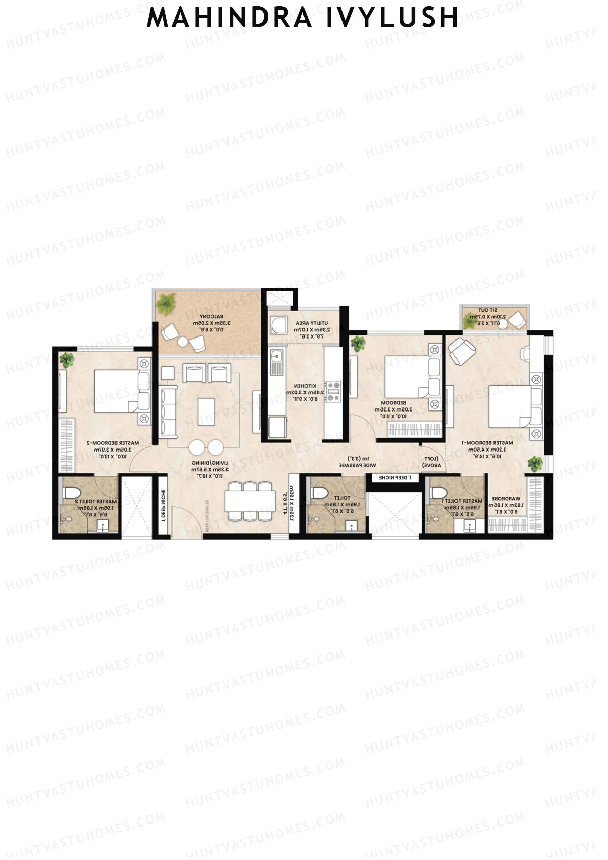 Mahindra IvyLush Tower C Unit 2 Floor Plan