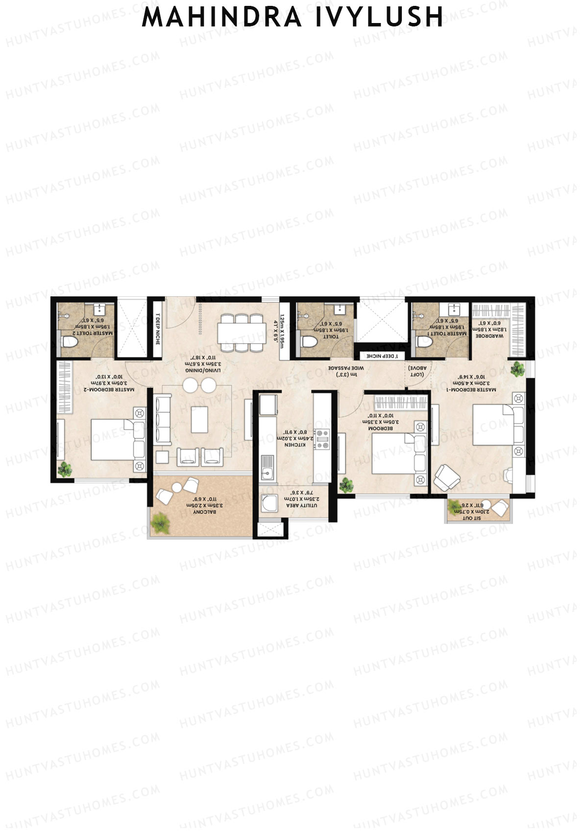 Mahindra IvyLush Tower C Unit 3 Floor Plan