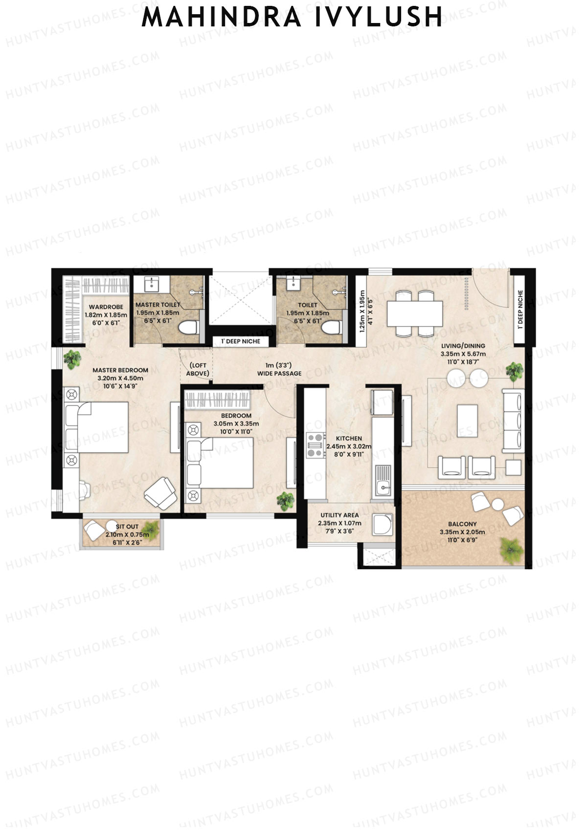 Mahindra IvyLush Tower C Unit 6 Floor Plan