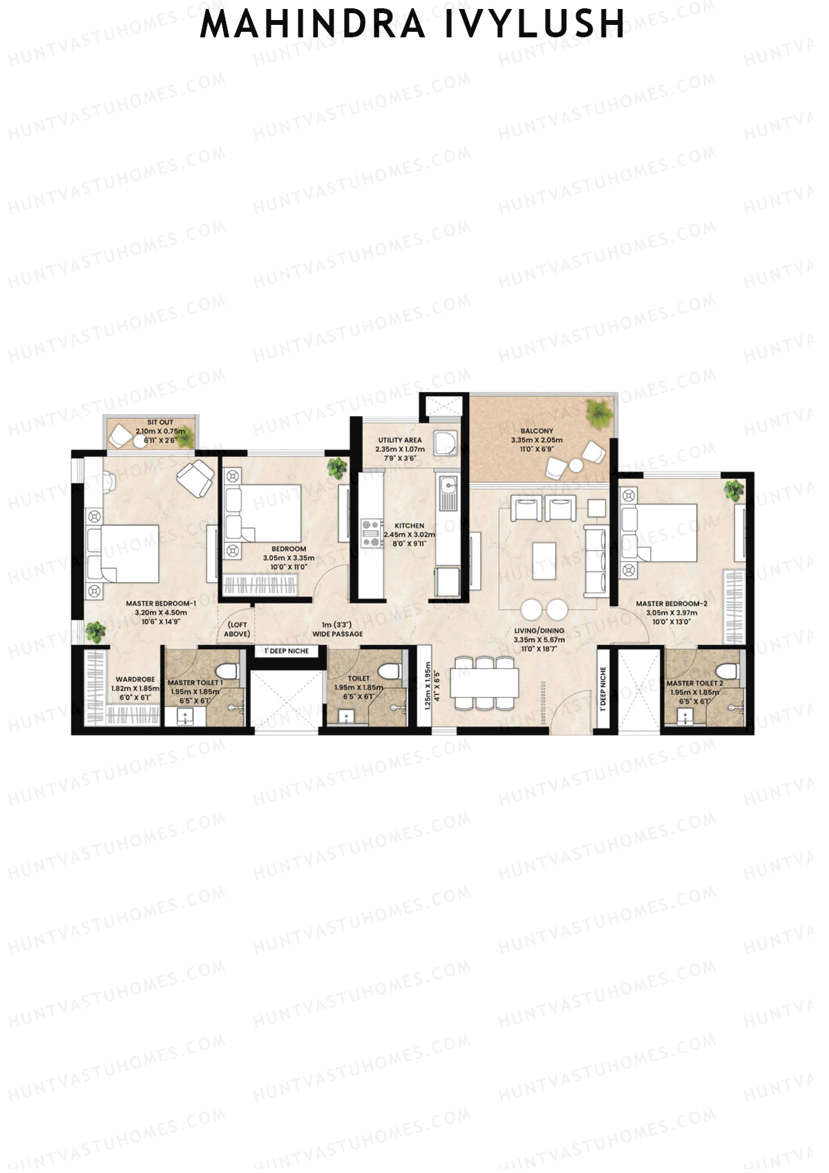 Mahindra IvyLush Tower C Unit 7 Floor Plan