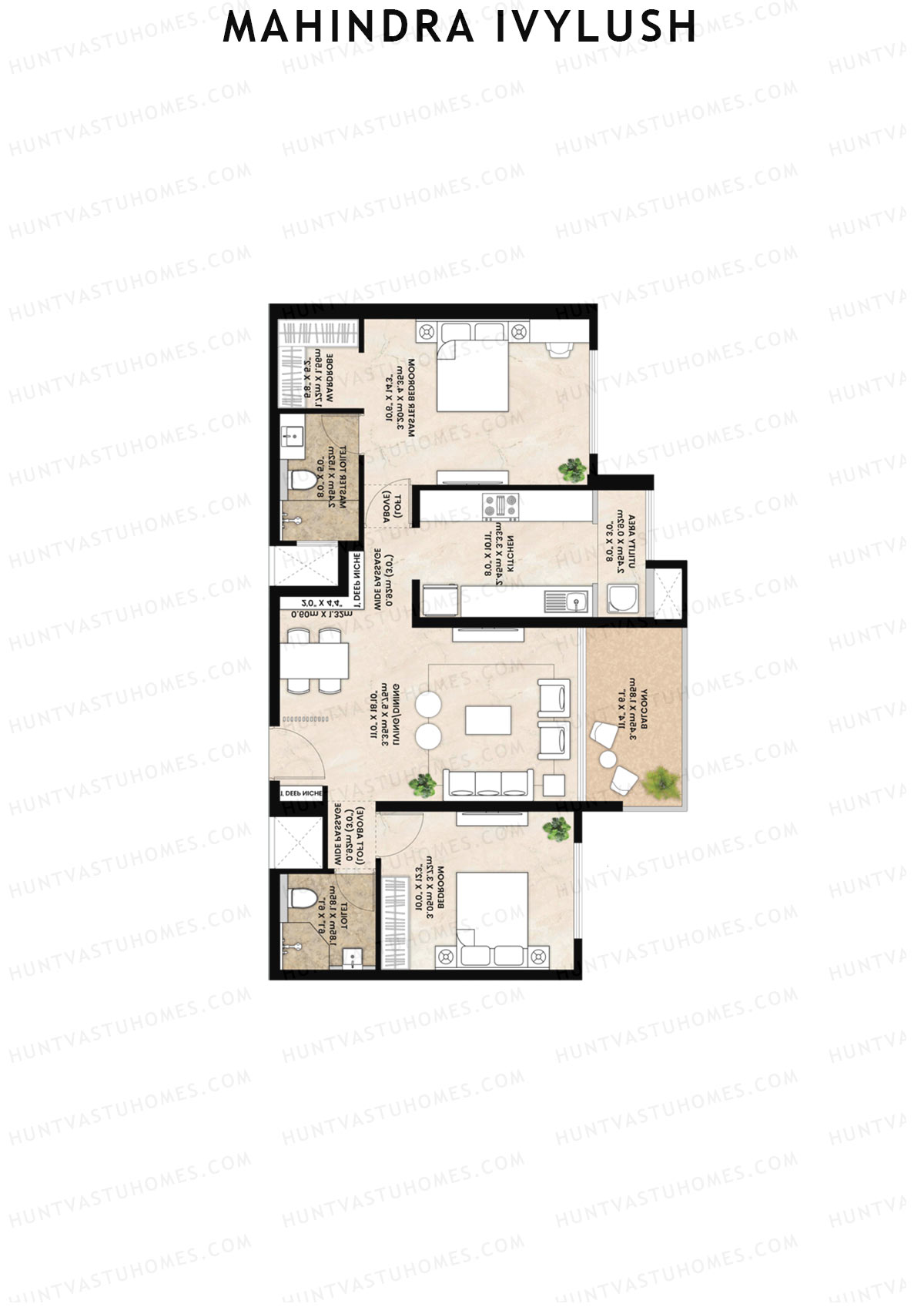 Mahindra IvyLush Tower D Unit 1 Floor Plan