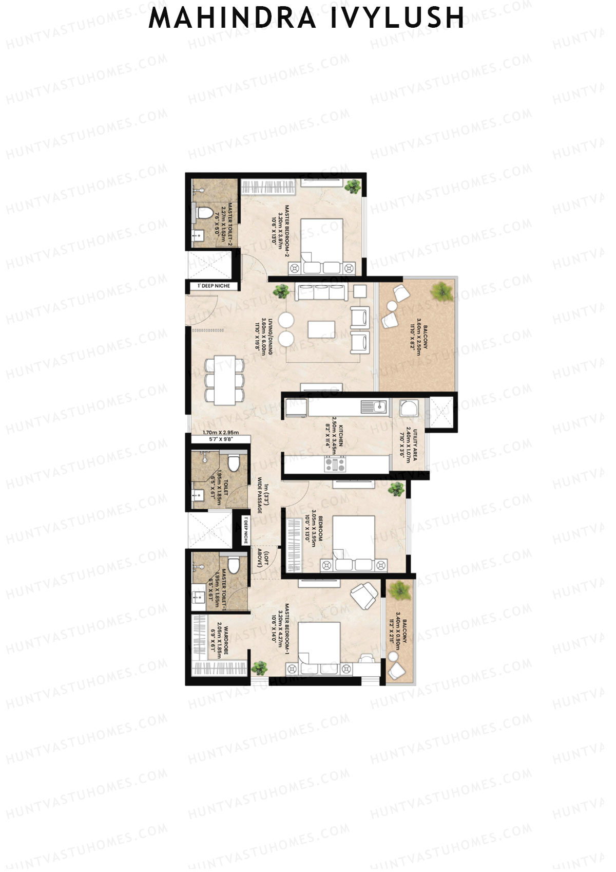 Mahindra IvyLush Tower D Unit 2 Floor Plan