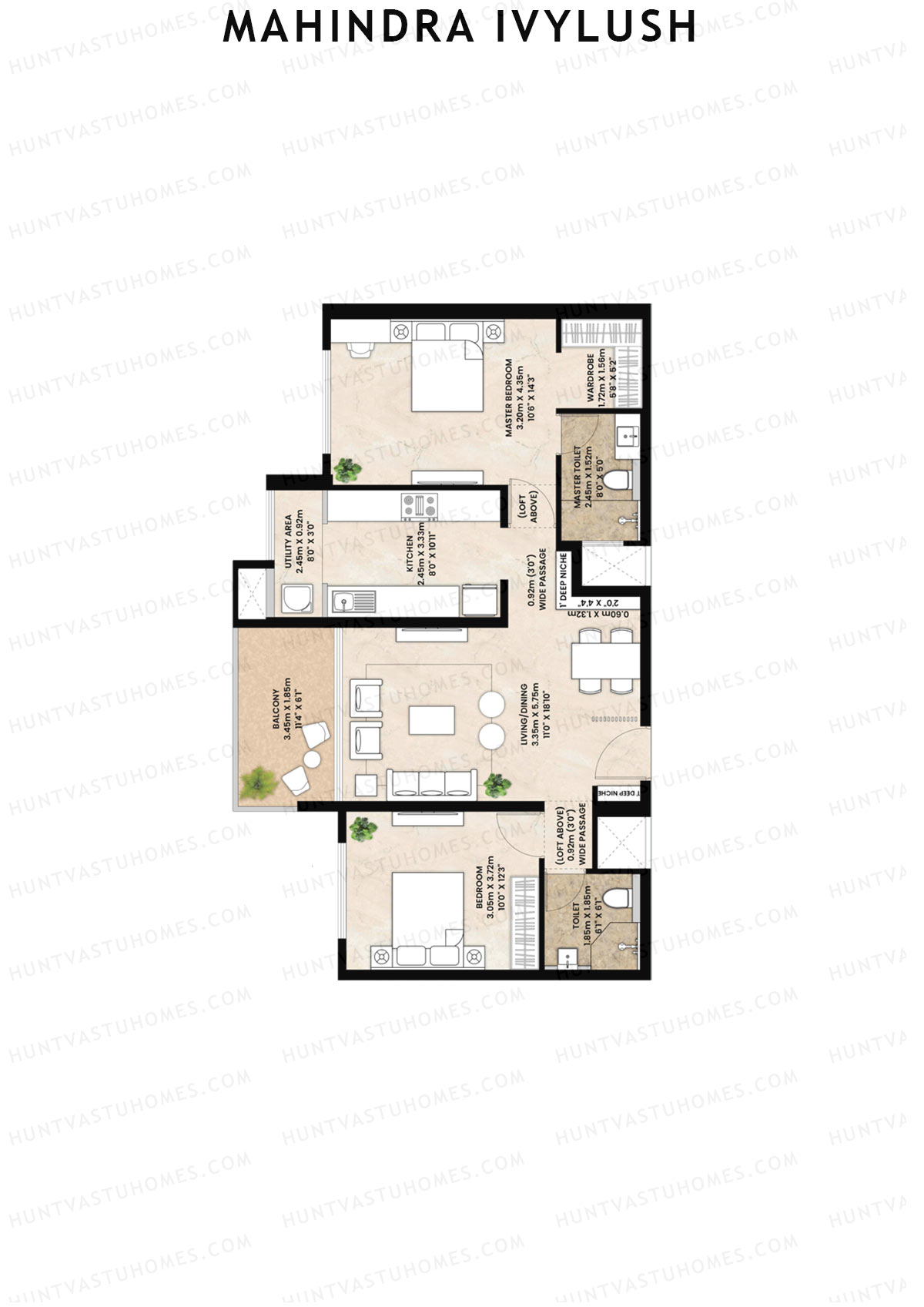 Mahindra IvyLush Tower D Unit 4 Floor Plan