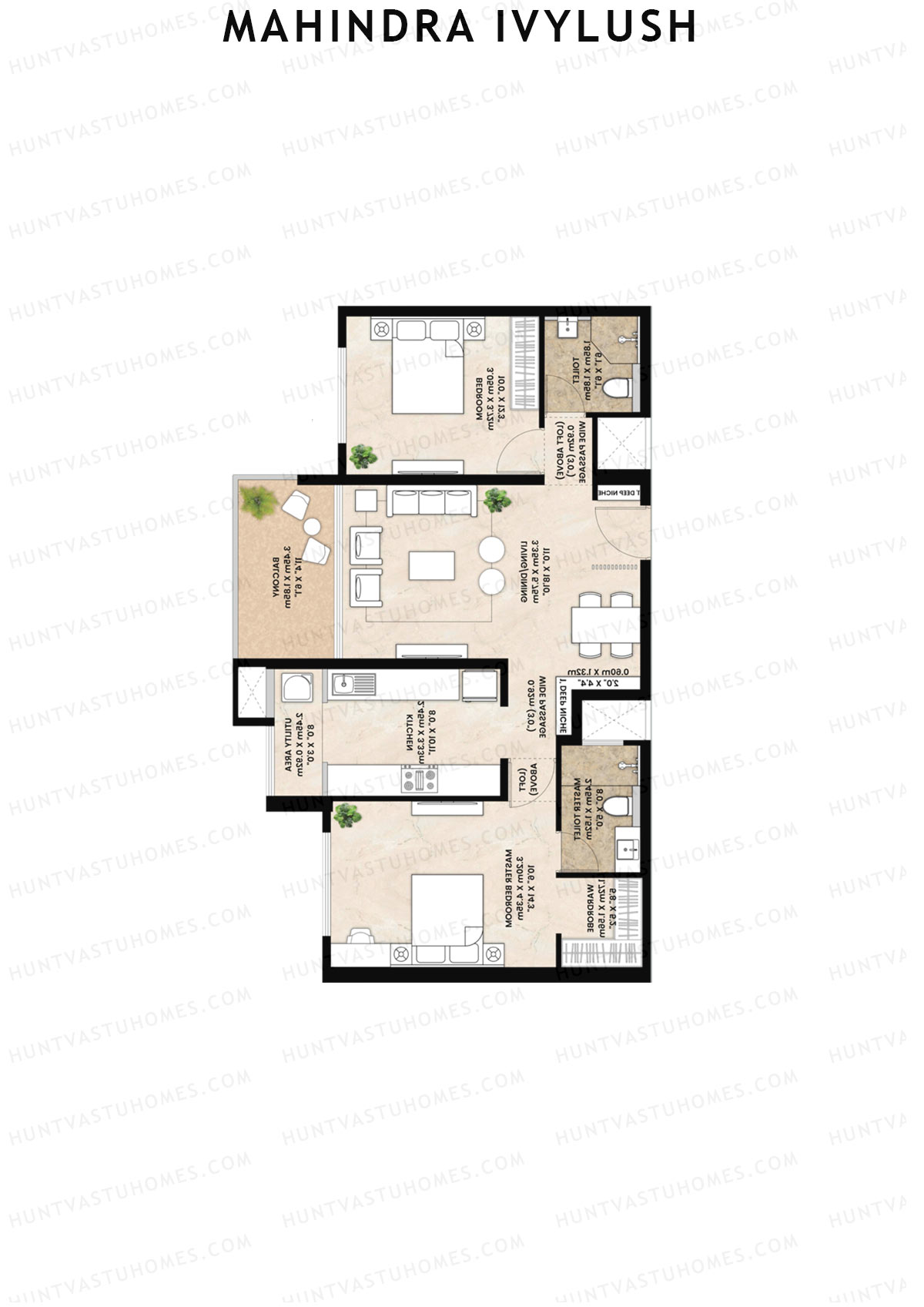 Mahindra IvyLush Tower D Unit 5 Floor Plan