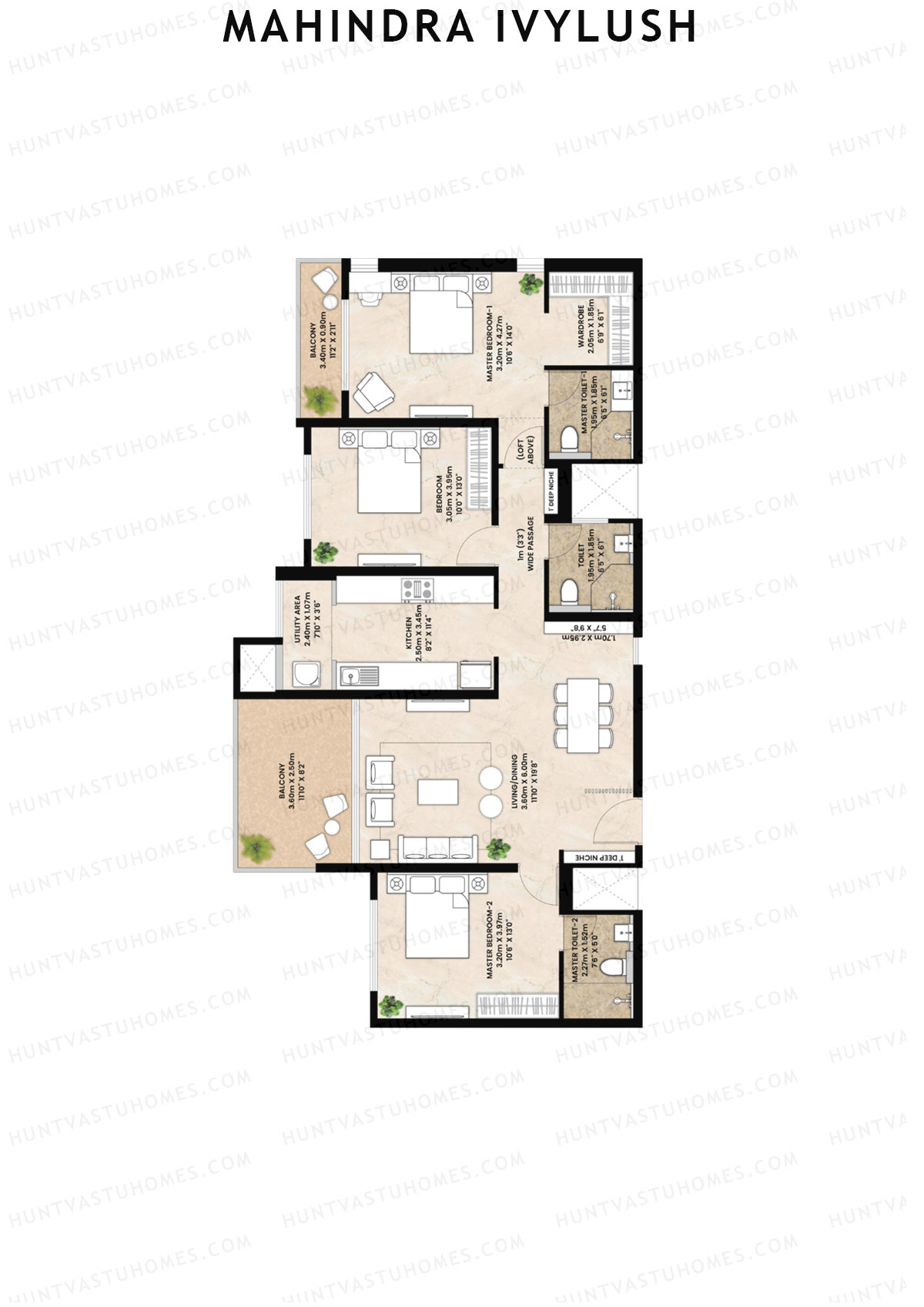 Mahindra IvyLush Tower D Unit 6 Floor Plan