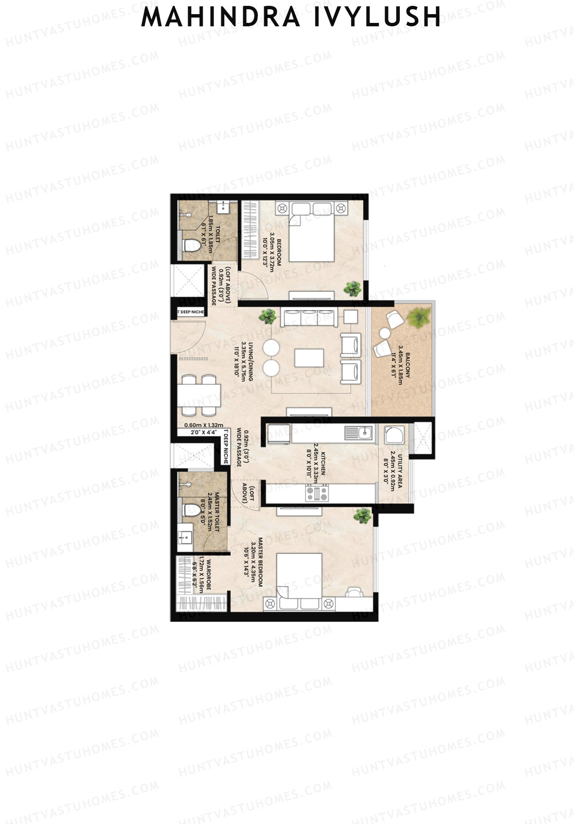 Mahindra IvyLush Tower D Unit 8 Floor Plan
