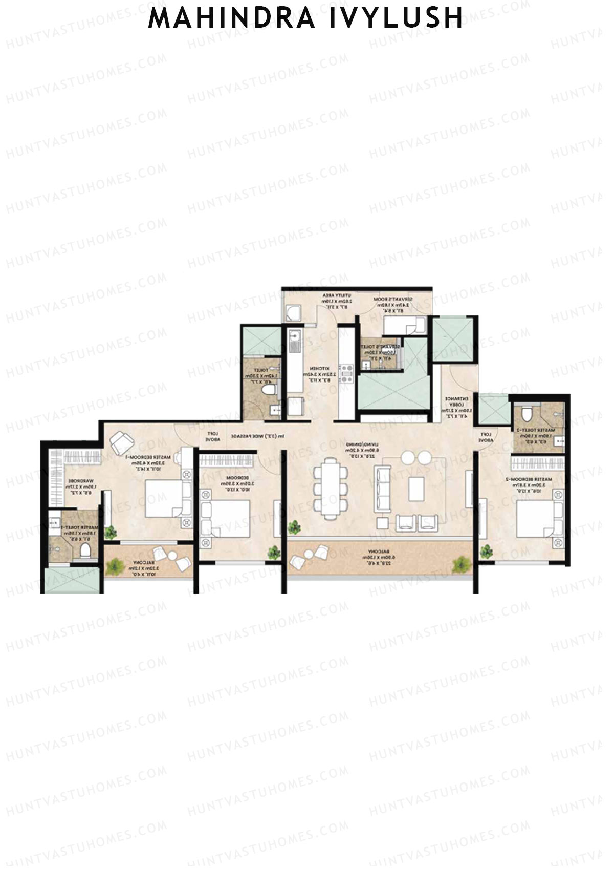 Mahindra IvyLush Tower E Unit 1 Floor Plan