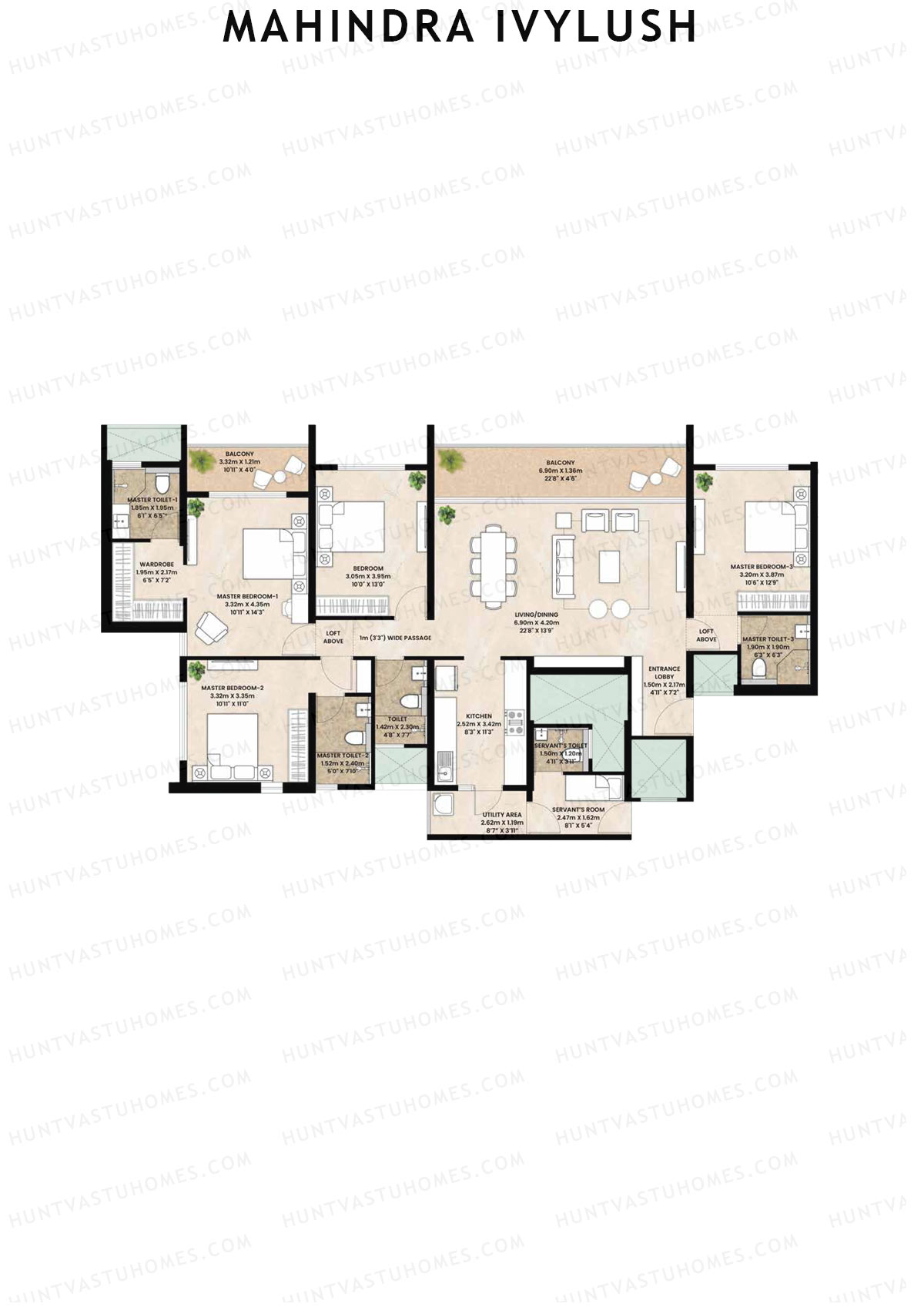 Mahindra IvyLush Tower E Unit 2 Floor Plan