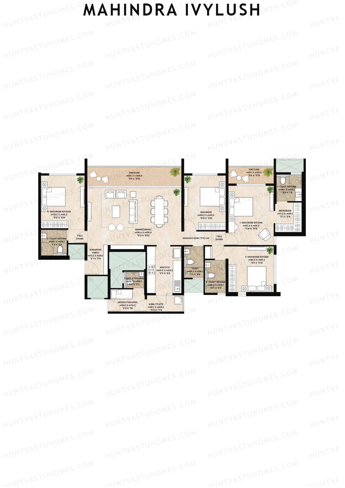 Mahindra IvyLush Tower E Unit 3 Floor Plan