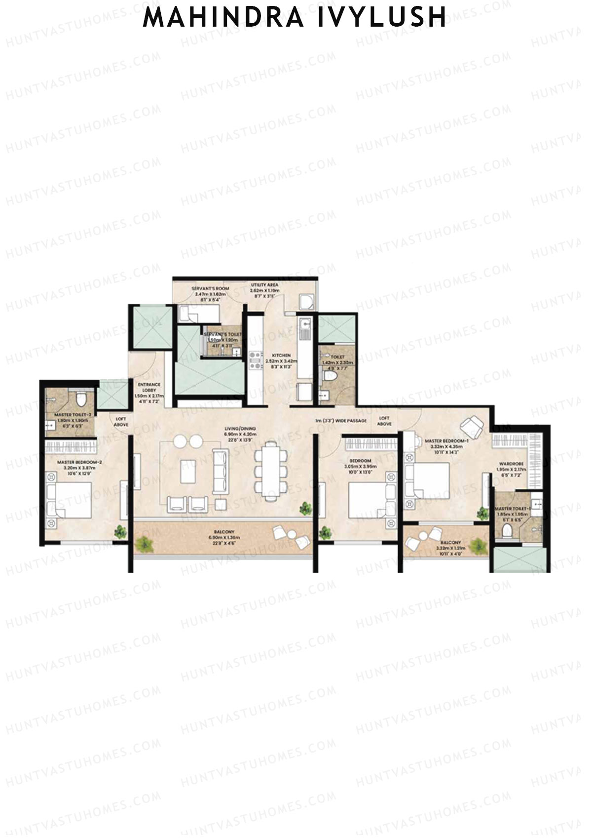 Mahindra IvyLush Tower E Unit 4 Floor Plan