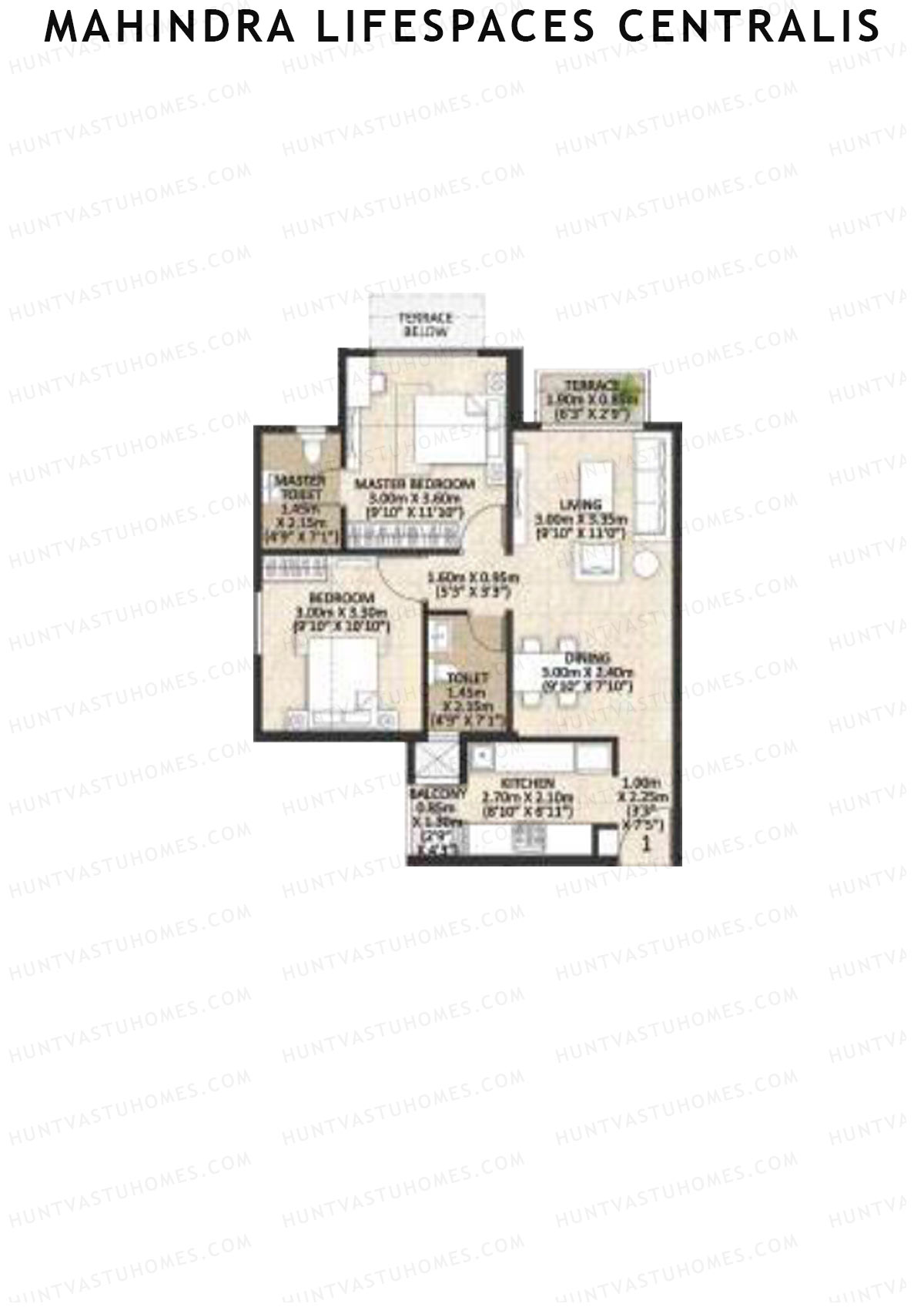 Mahindra Lifespaces Centralis Tower 1 Unit 1 Floor Plan