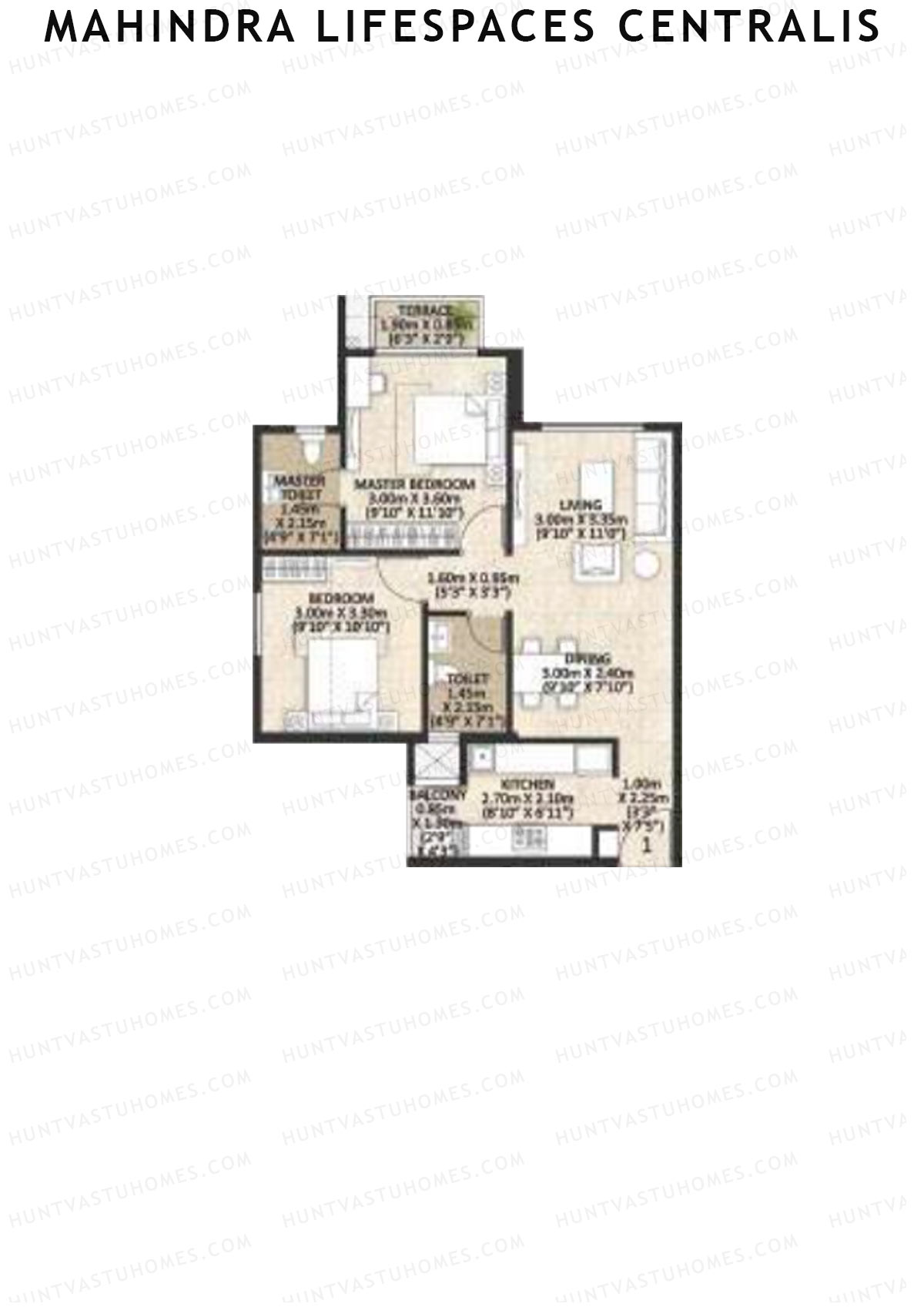 Mahindra Lifespaces Centralis Tower 1 Unit 1 Floor Plan