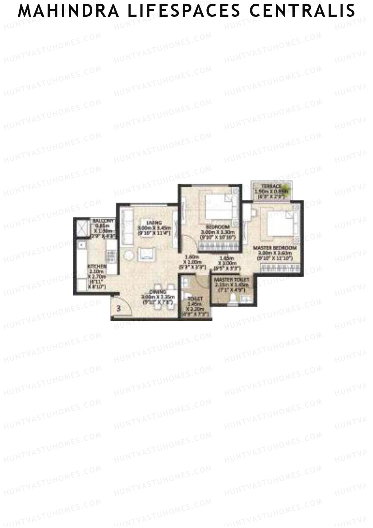 Mahindra Lifespaces Centralis Tower 1 Unit 3 Floor Plan