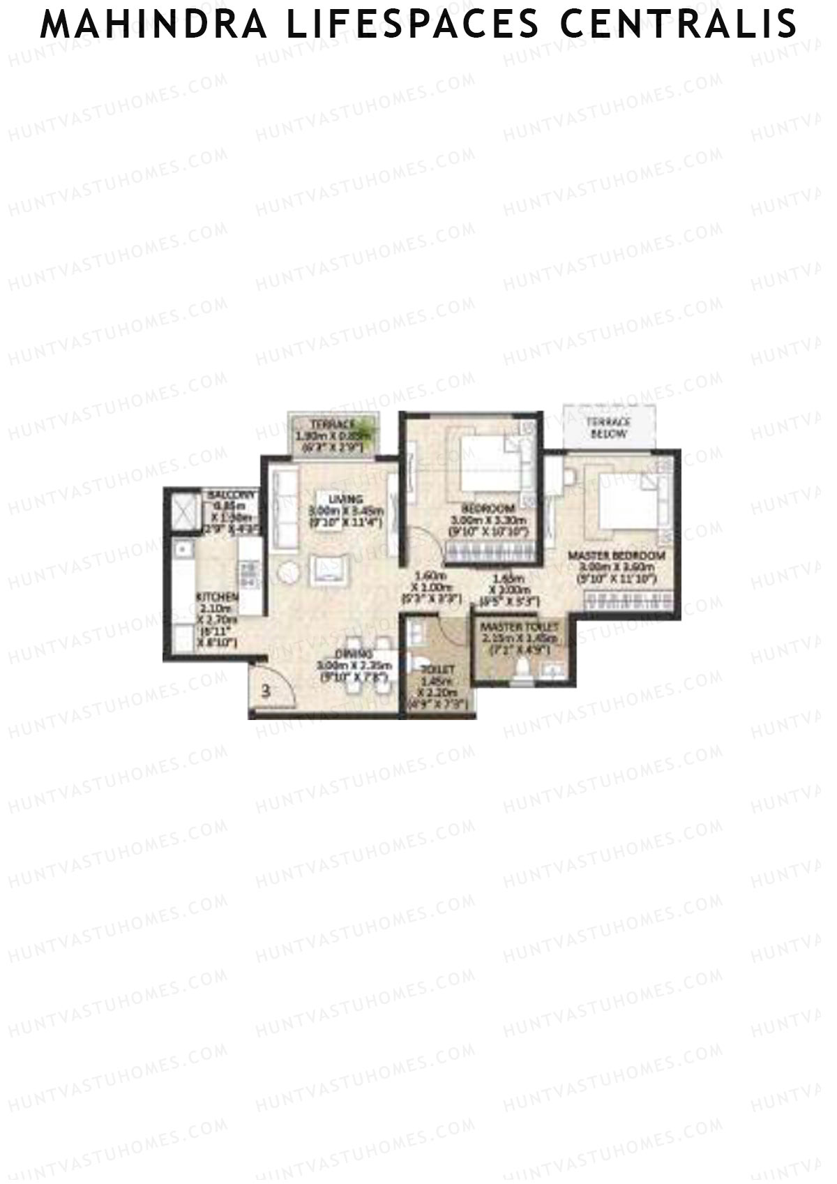 Mahindra Lifespaces Centralis Tower 1 Unit 3 Floor Plan