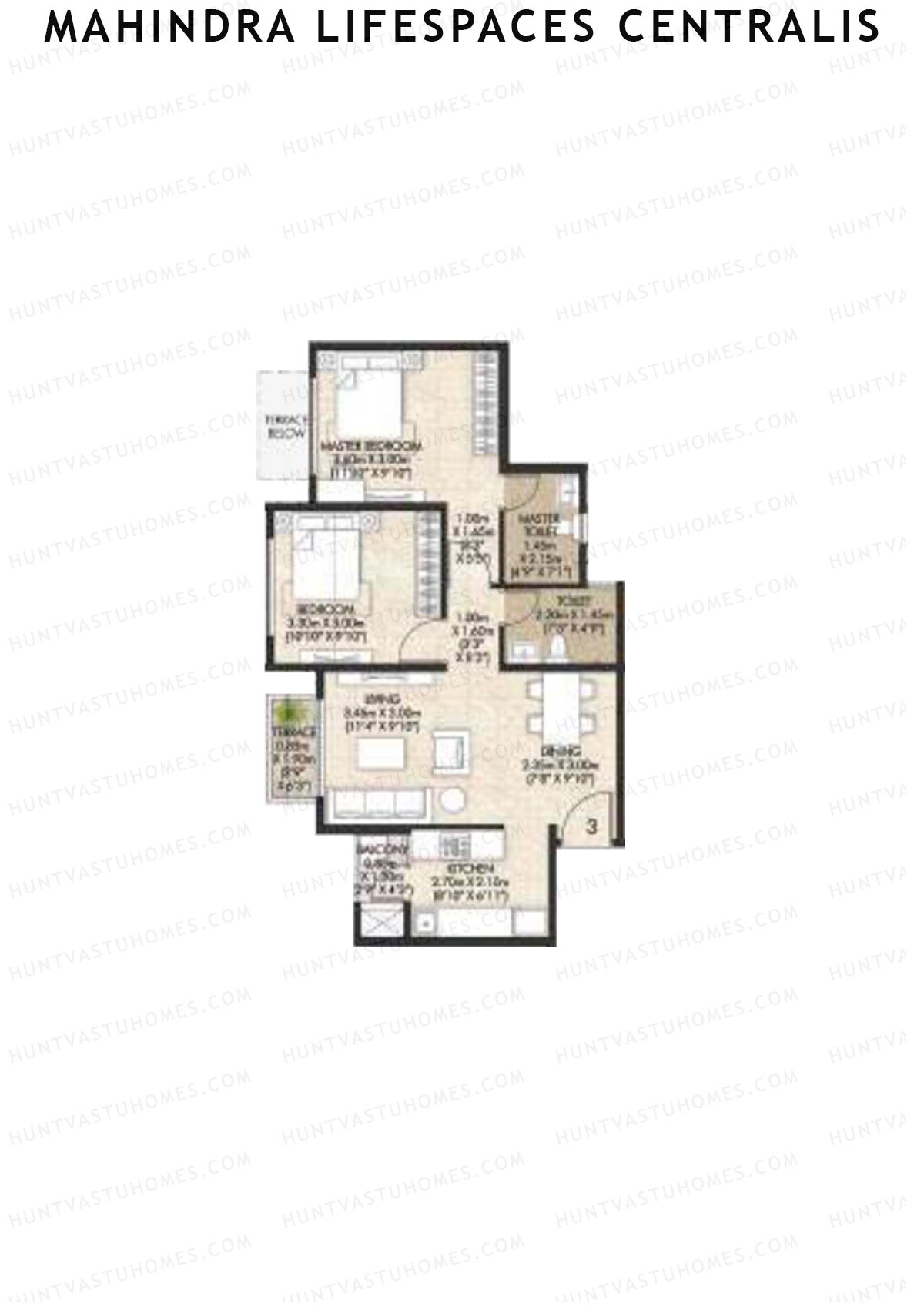 Mahindra Lifespaces Centralis Tower 3 Unit 3 Floor Plan