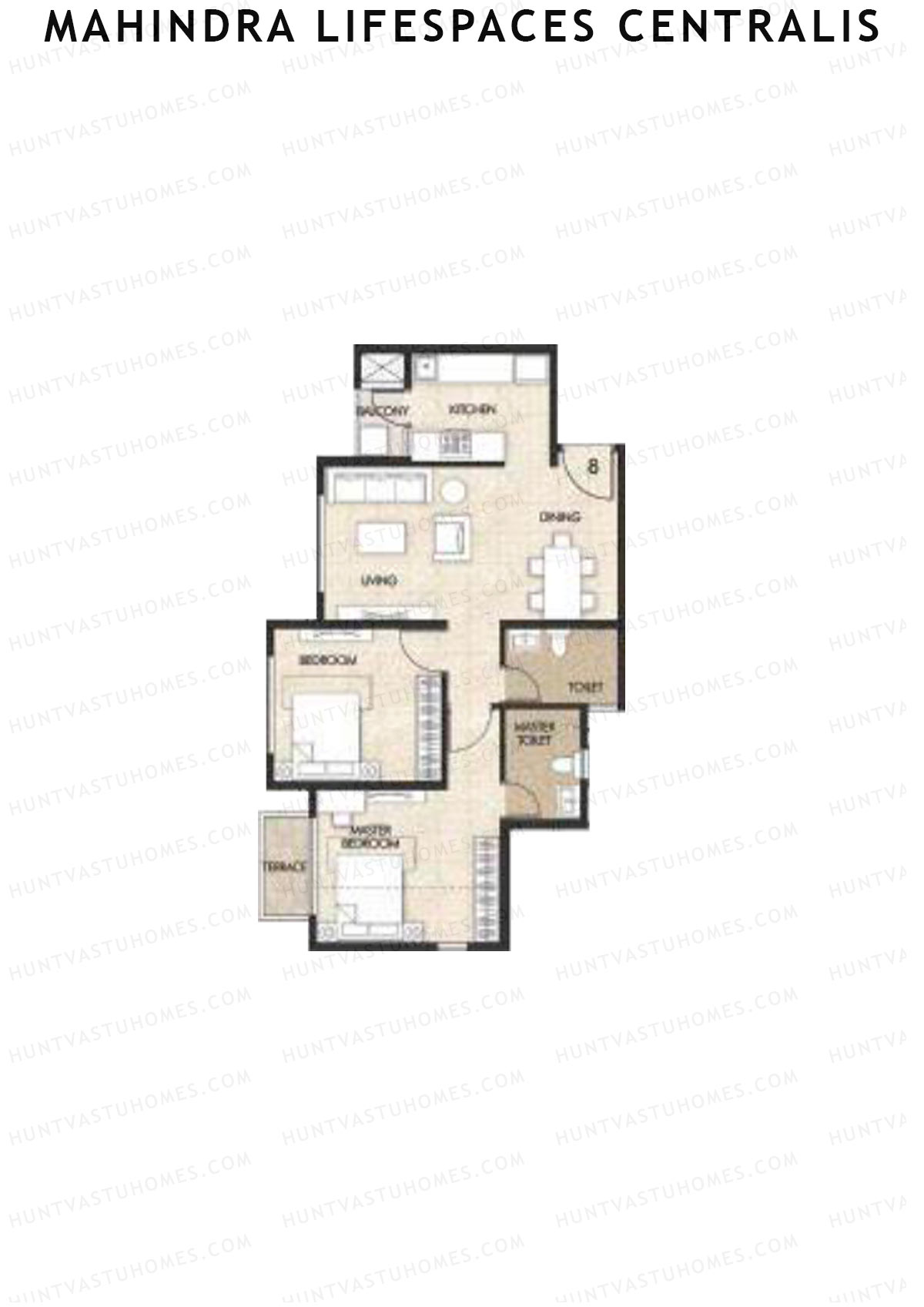 Mahindra Lifespaces Centralis Tower 3 Unit 8 Floor Plan