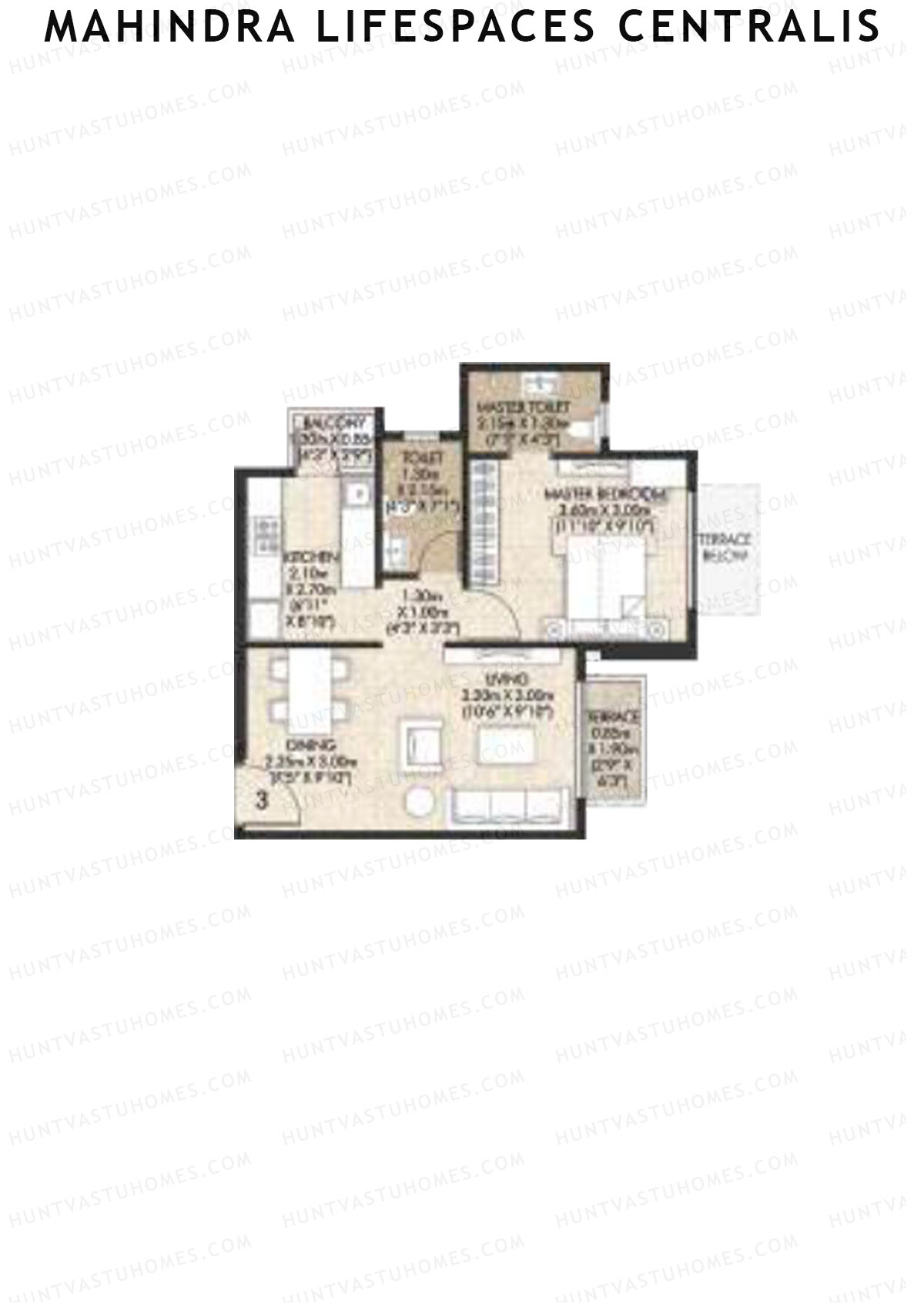 Mahindra Lifespaces Centralis Tower 4 Unit 3 Floor Plan
