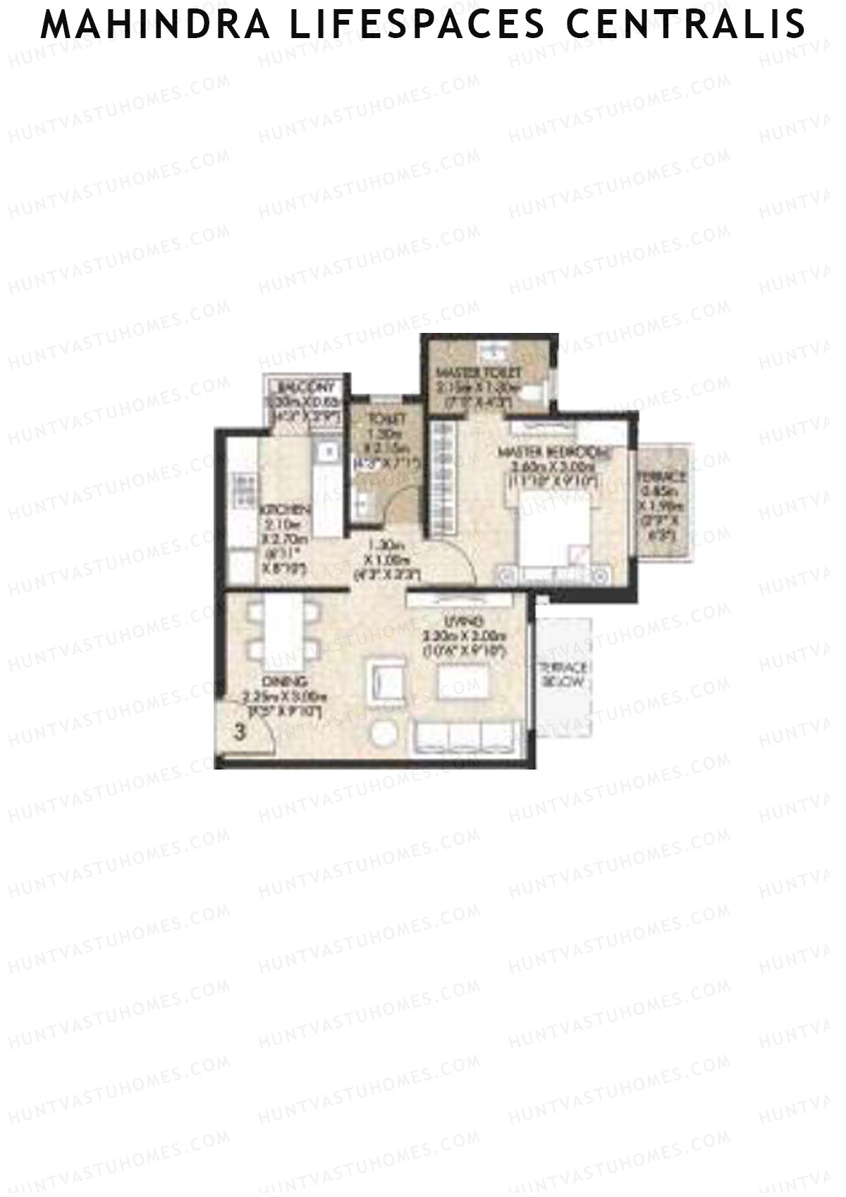 Mahindra Lifespaces Centralis Tower 4 Unit 3 Floor Plan