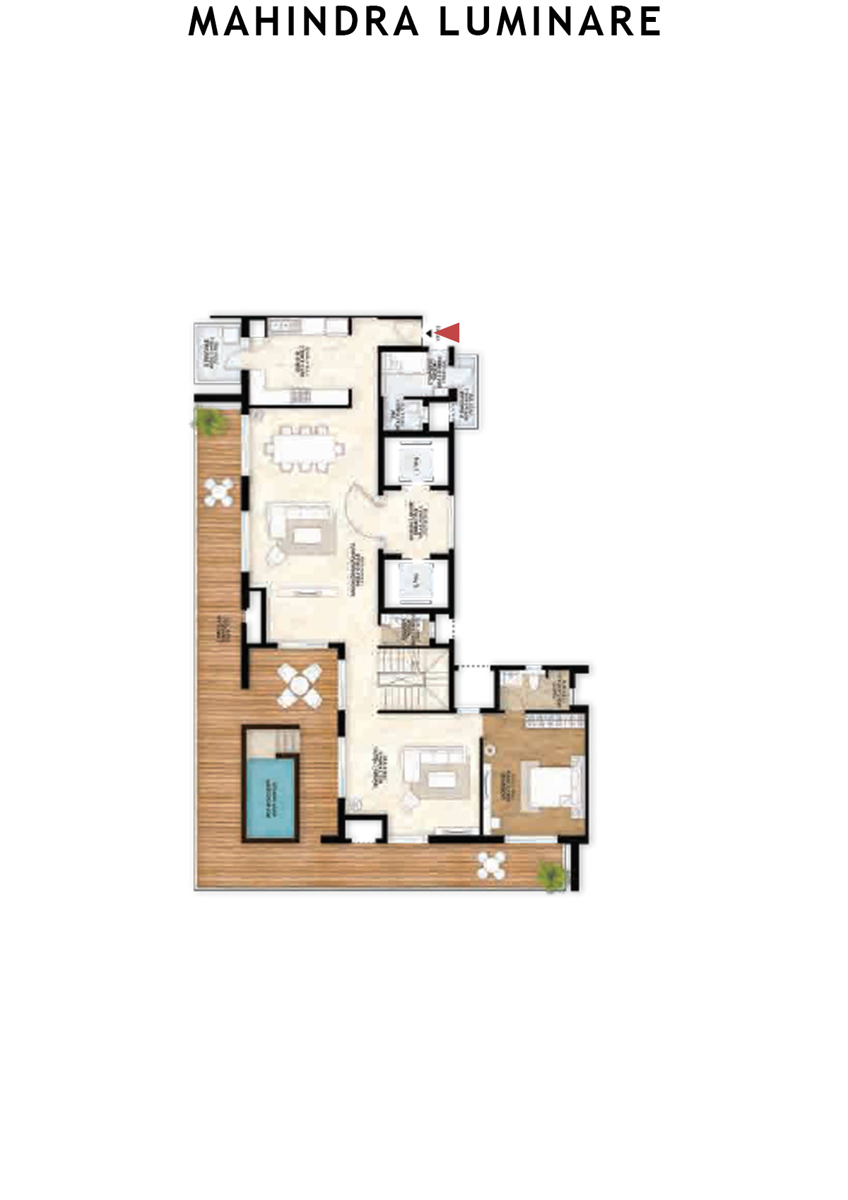 Mahindra Luminare Tower A Unit 1 (Penthouse) Floor Plan