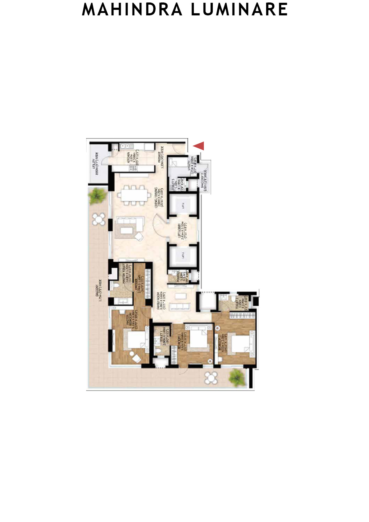 Mahindra Luminare Tower B Unit 1 Floor Plan
