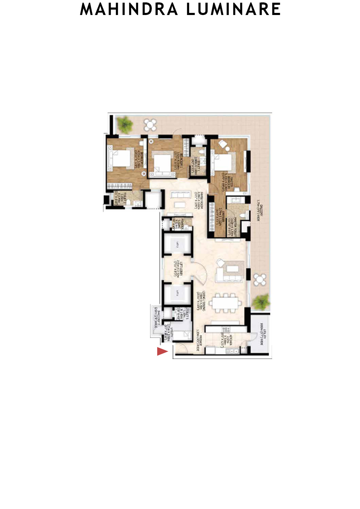 Mahindra Luminare Tower B Unit 3 Floor Plan