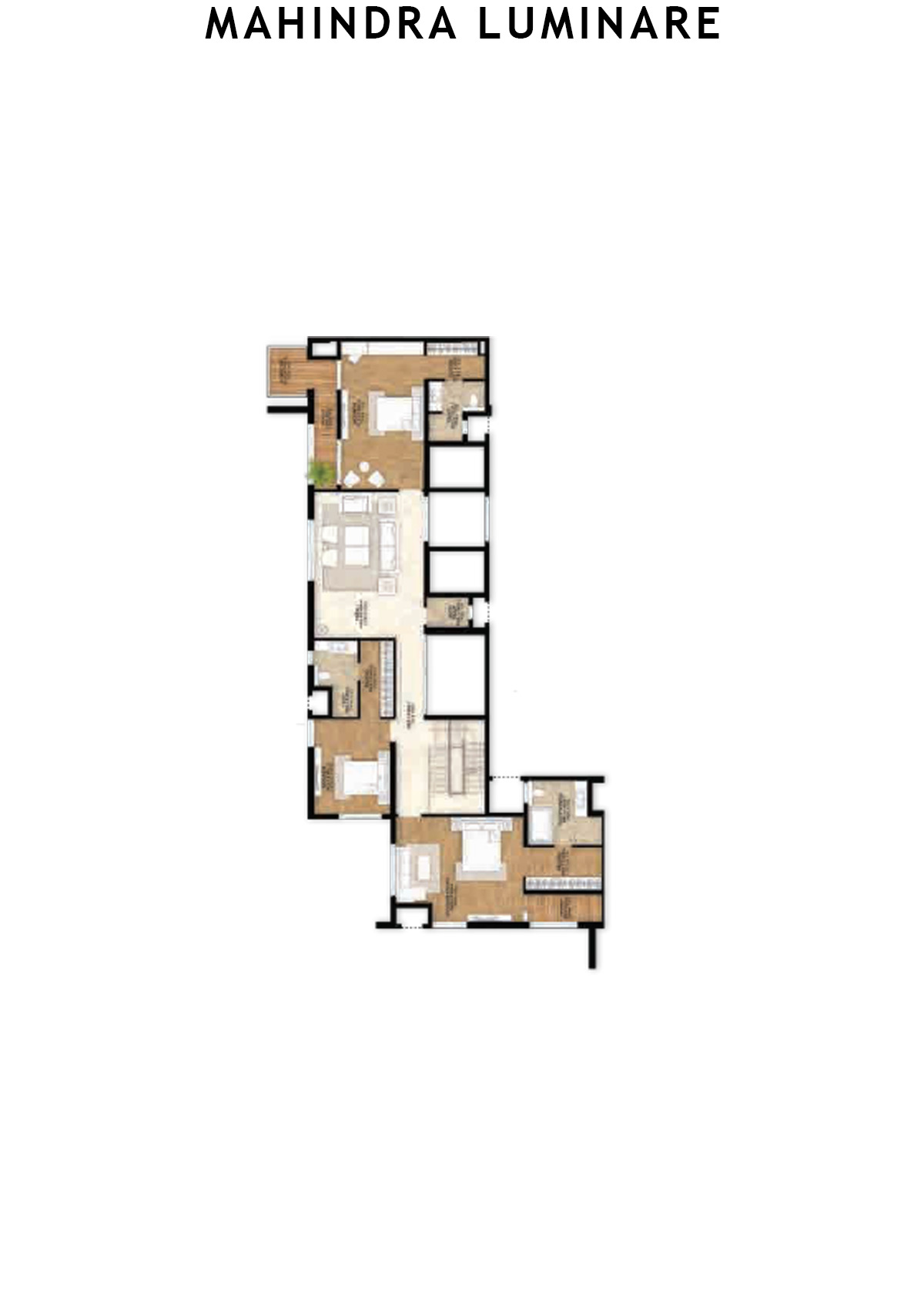 Mahindra Luminare Tower C Unit 1 (Penthouse) Floor Plan