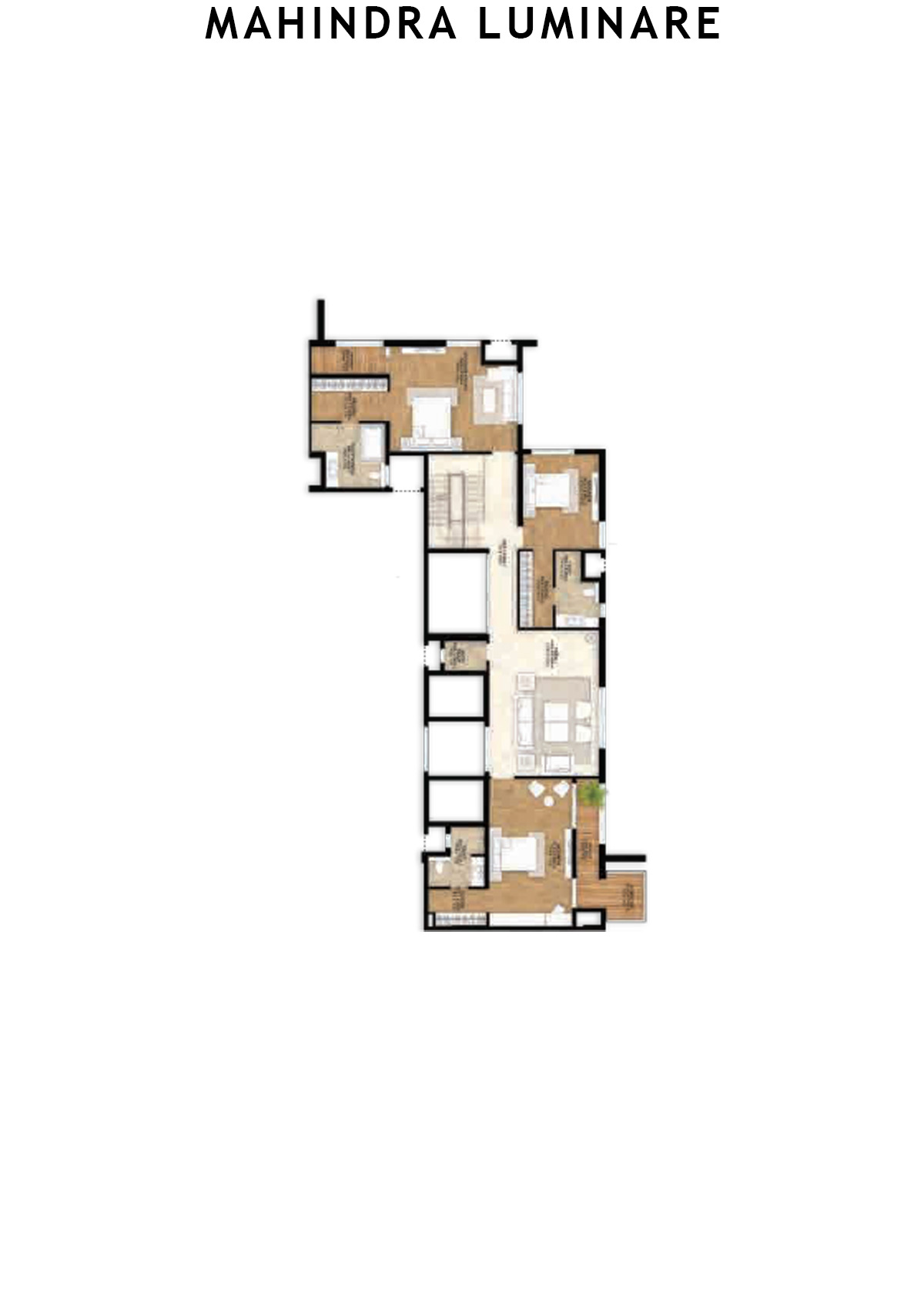 Mahindra Luminare Tower C Unit 3 (Penthouse) Floor Plan