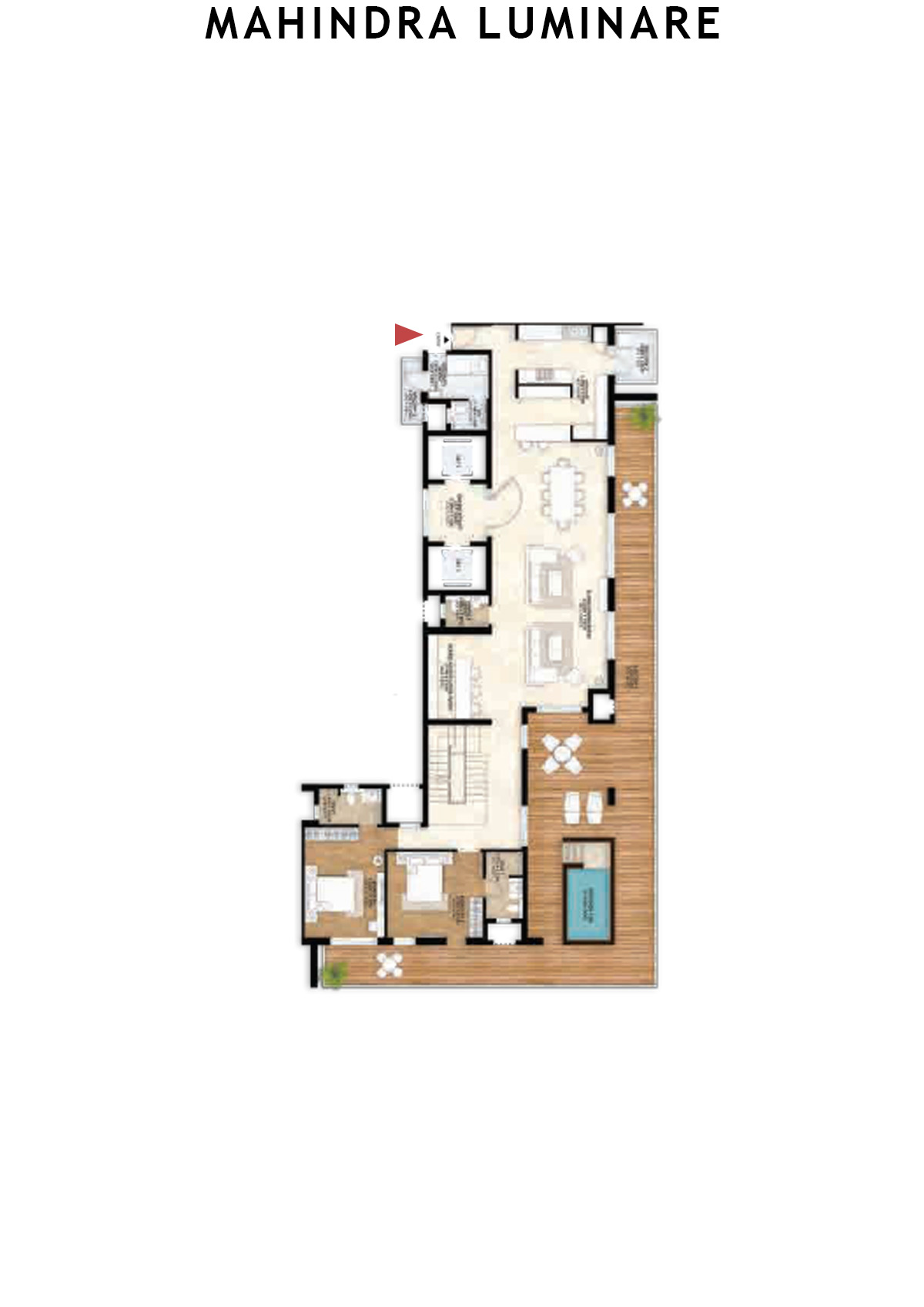 Mahindra Luminare Tower C Unit 4 (Penthouse) Floor Plan