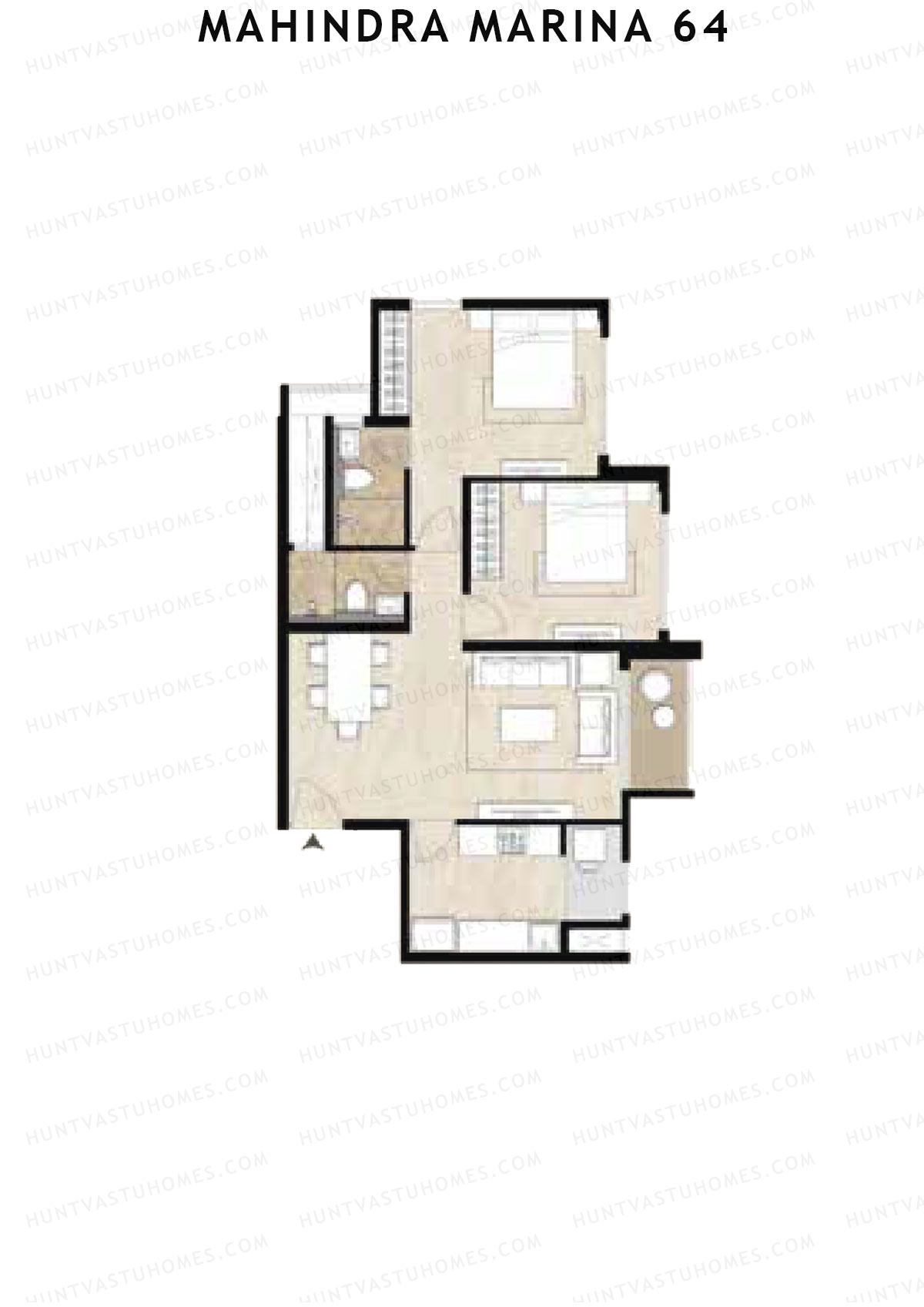 Mahindra Marina 64 Tower F Unit 1 Floor Plan