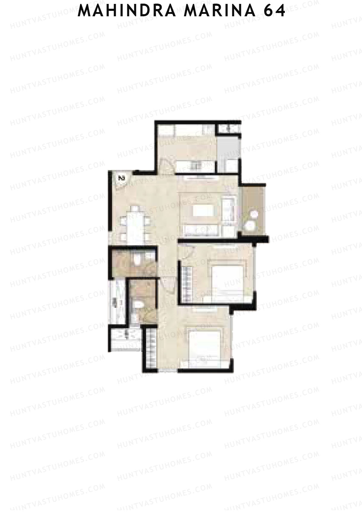 Mahindra Marina 64 Tower F Unit 2 Floor Plan