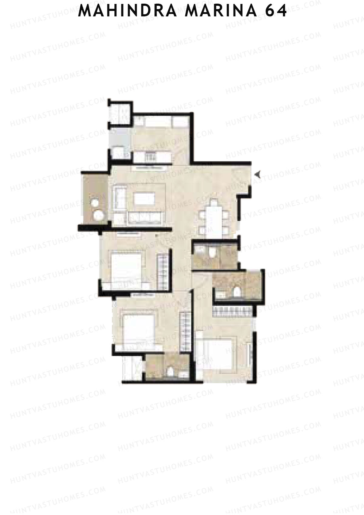 Mahindra Marina 64 Tower F Unit 3 Floor Plan