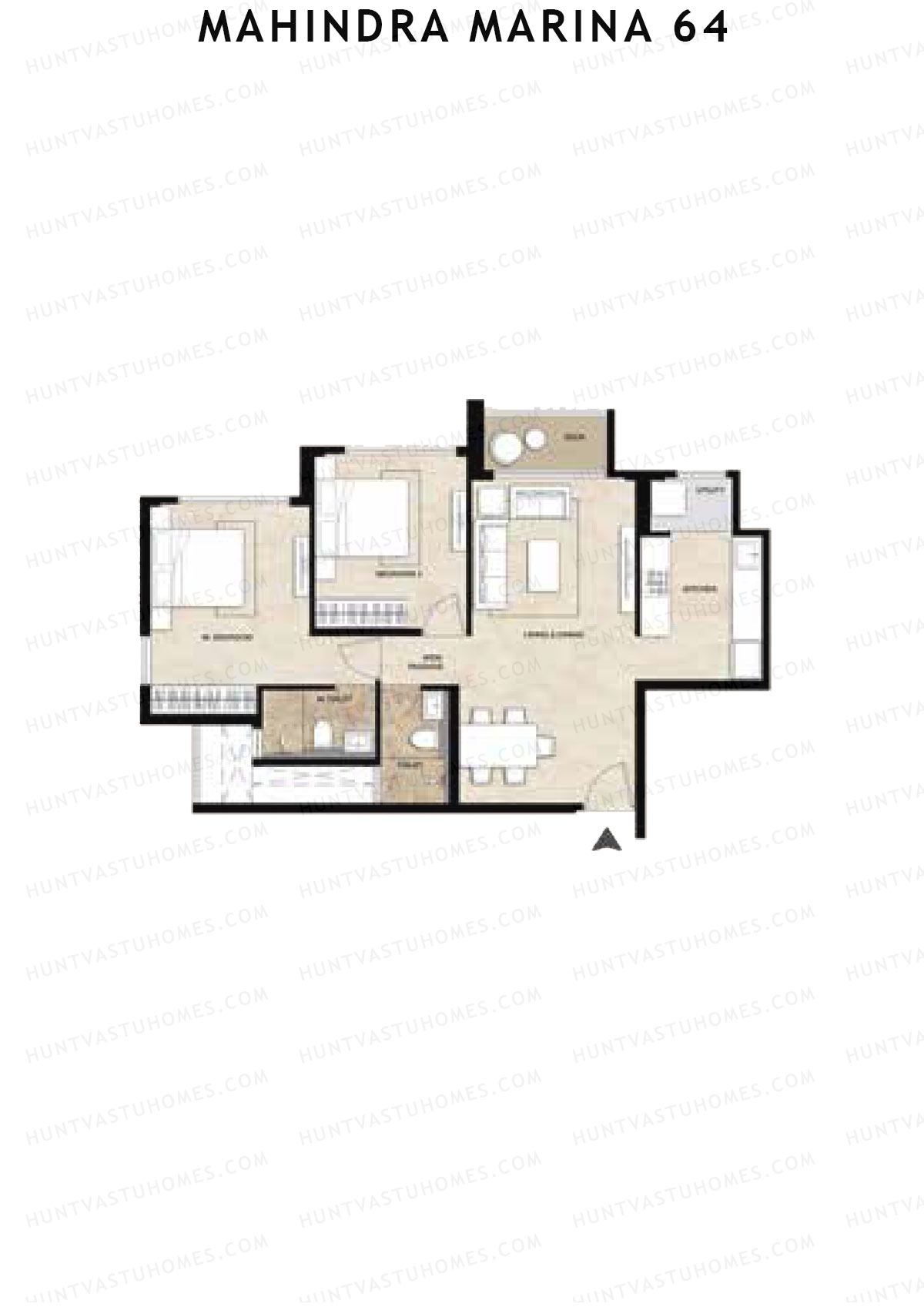 Mahindra Marina 64 Tower G Unit 1 Floor Plan