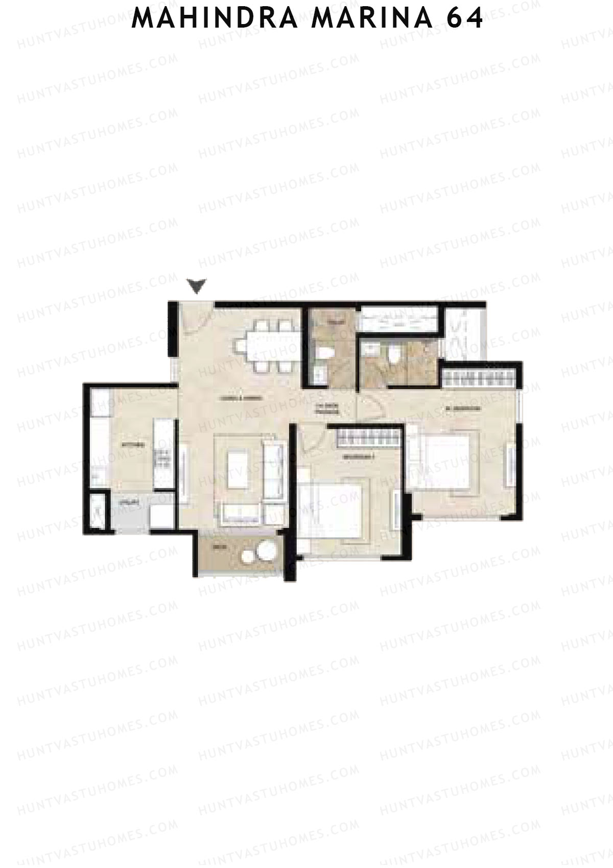 Mahindra Marina 64 Tower G Unit 3 Floor Plan