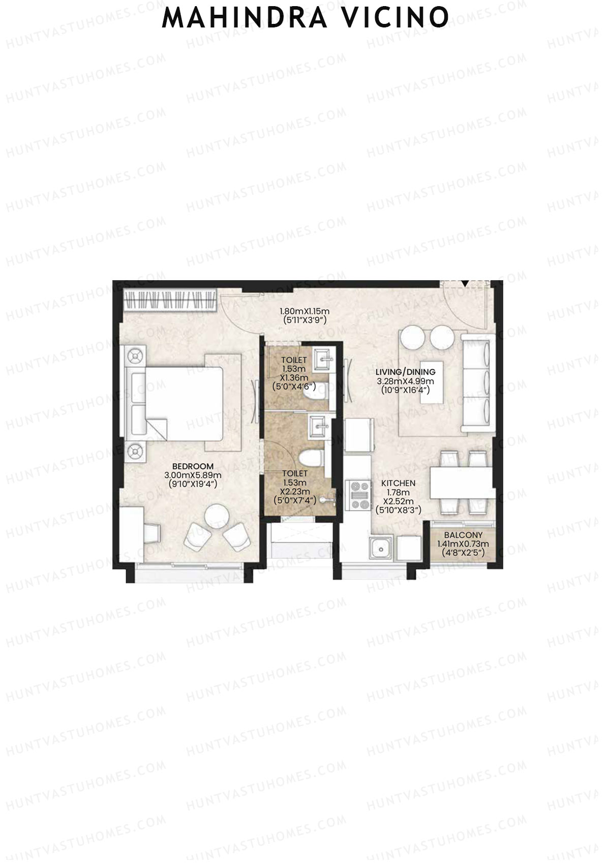 Mahindra Vicino Tower A3 Unit 2 Floor Plan