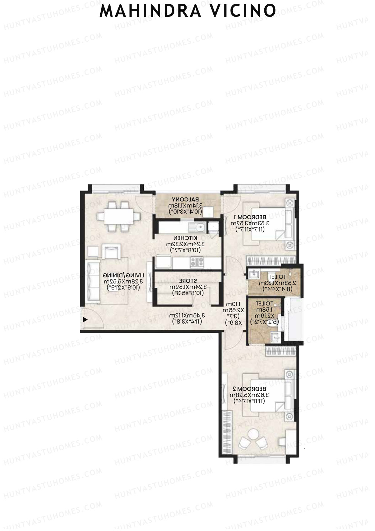Mahindra Vicino Tower A4 Unit 1 Floor Plan