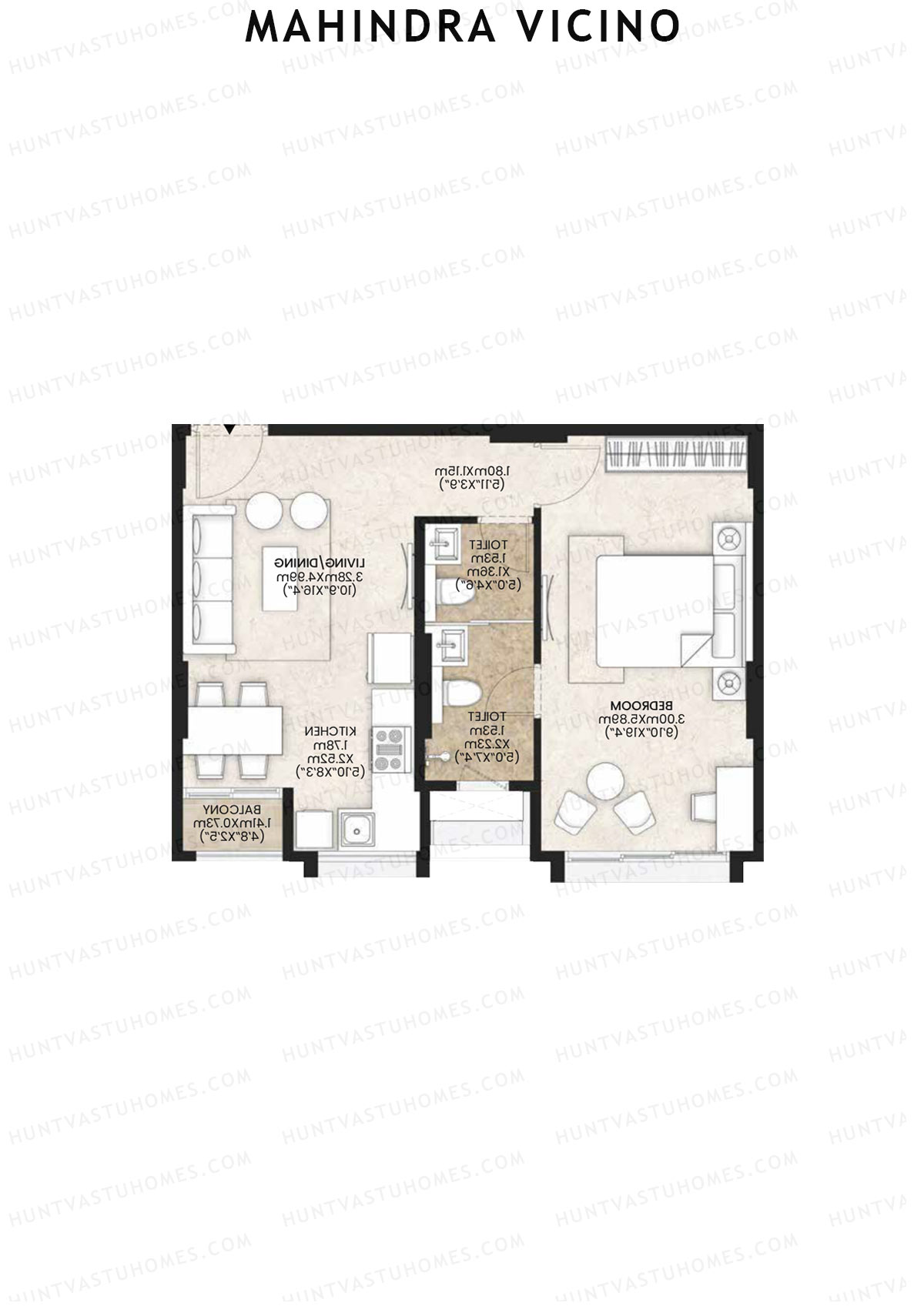 Mahindra Vicino Tower A4 Unit 2 Floor Plan