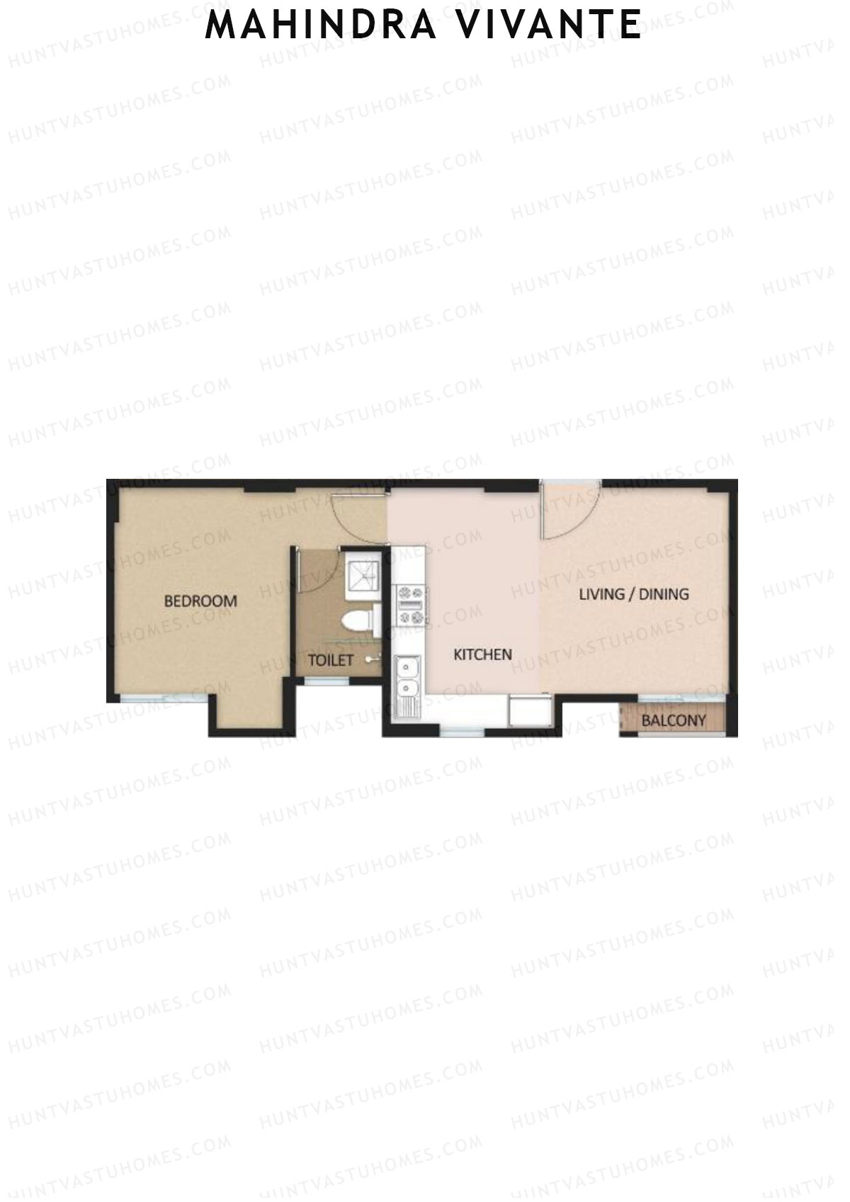 Mahindra Vivante Tower B3 Unit 2 (Type 2) Floor Plan